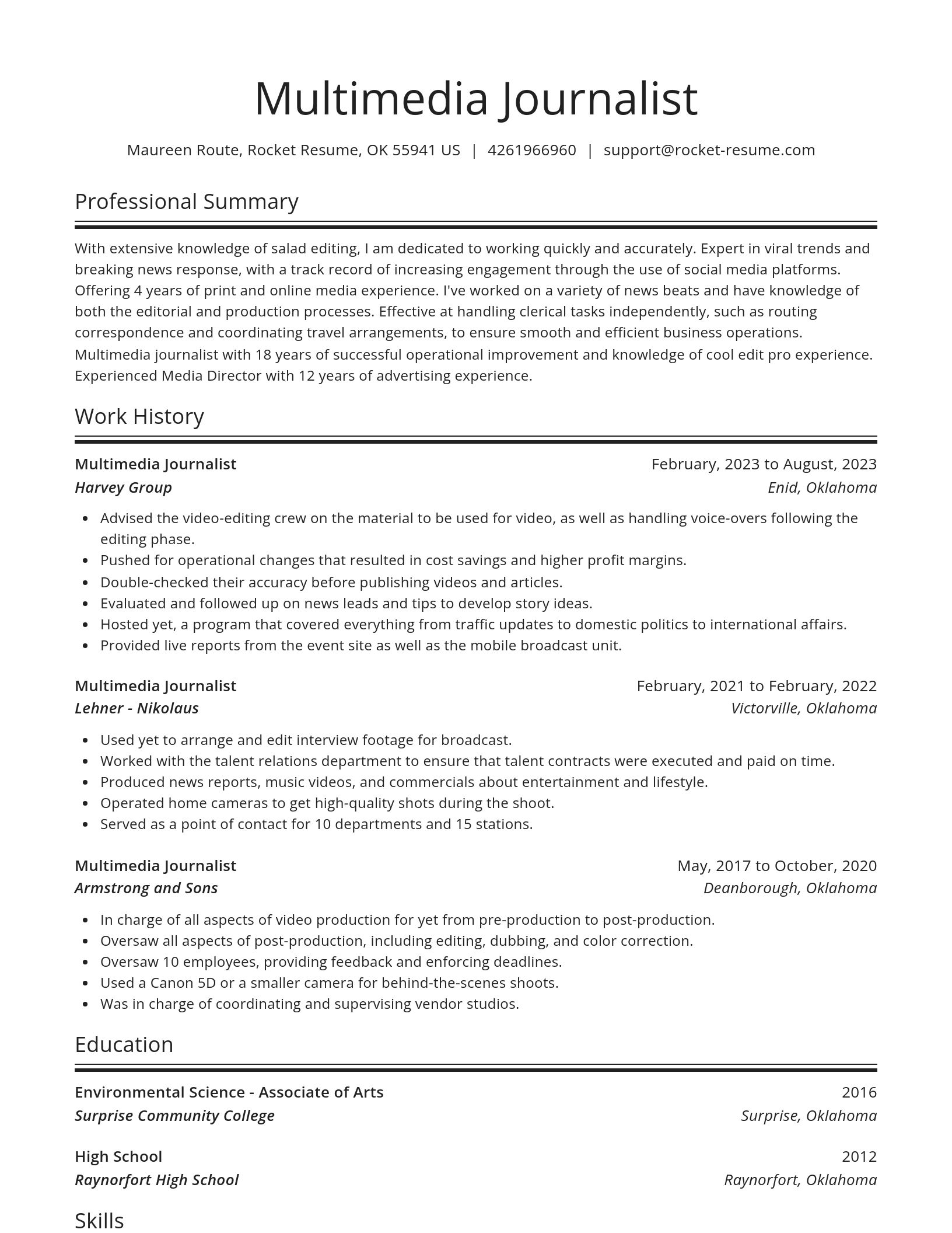 Spotlight resume template