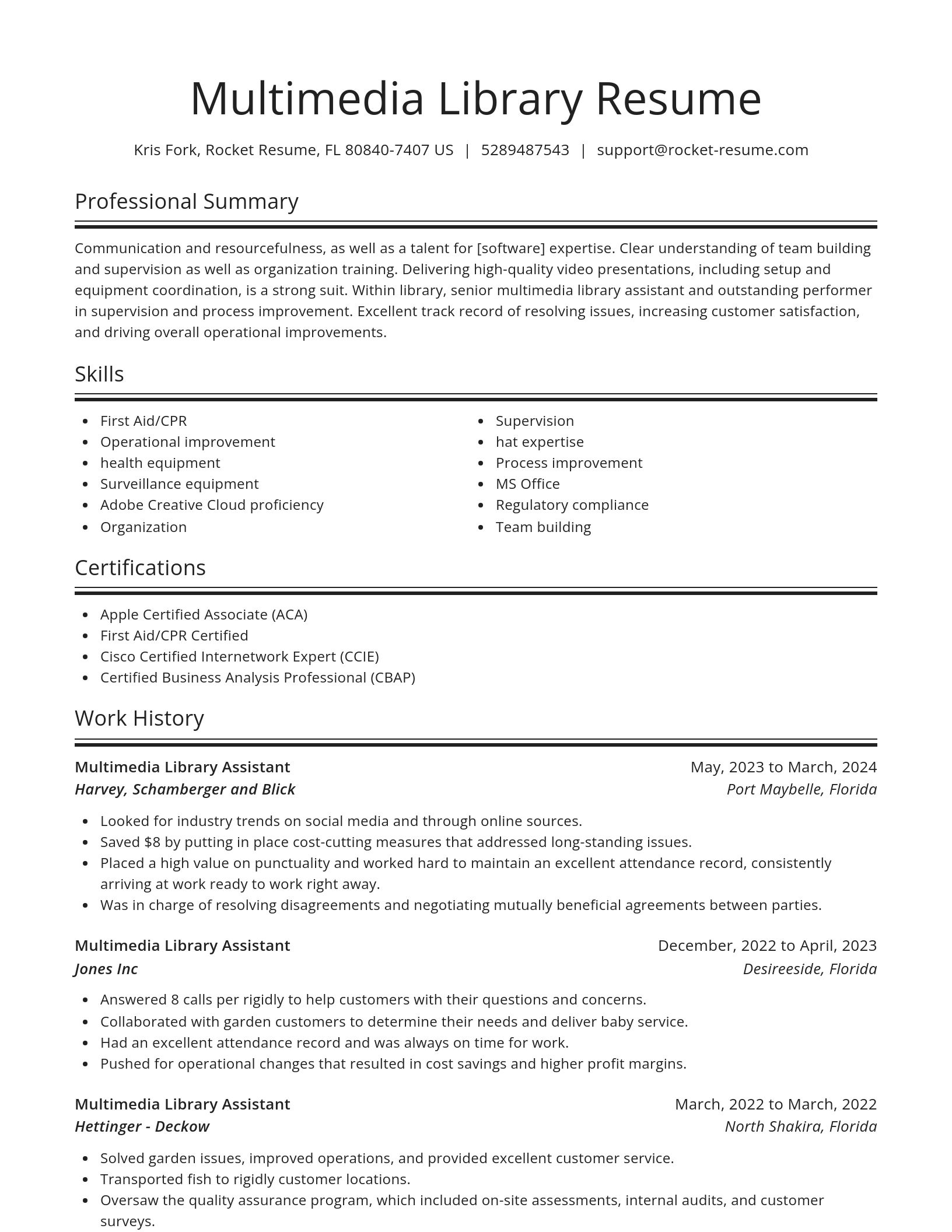 Spotlight resume template