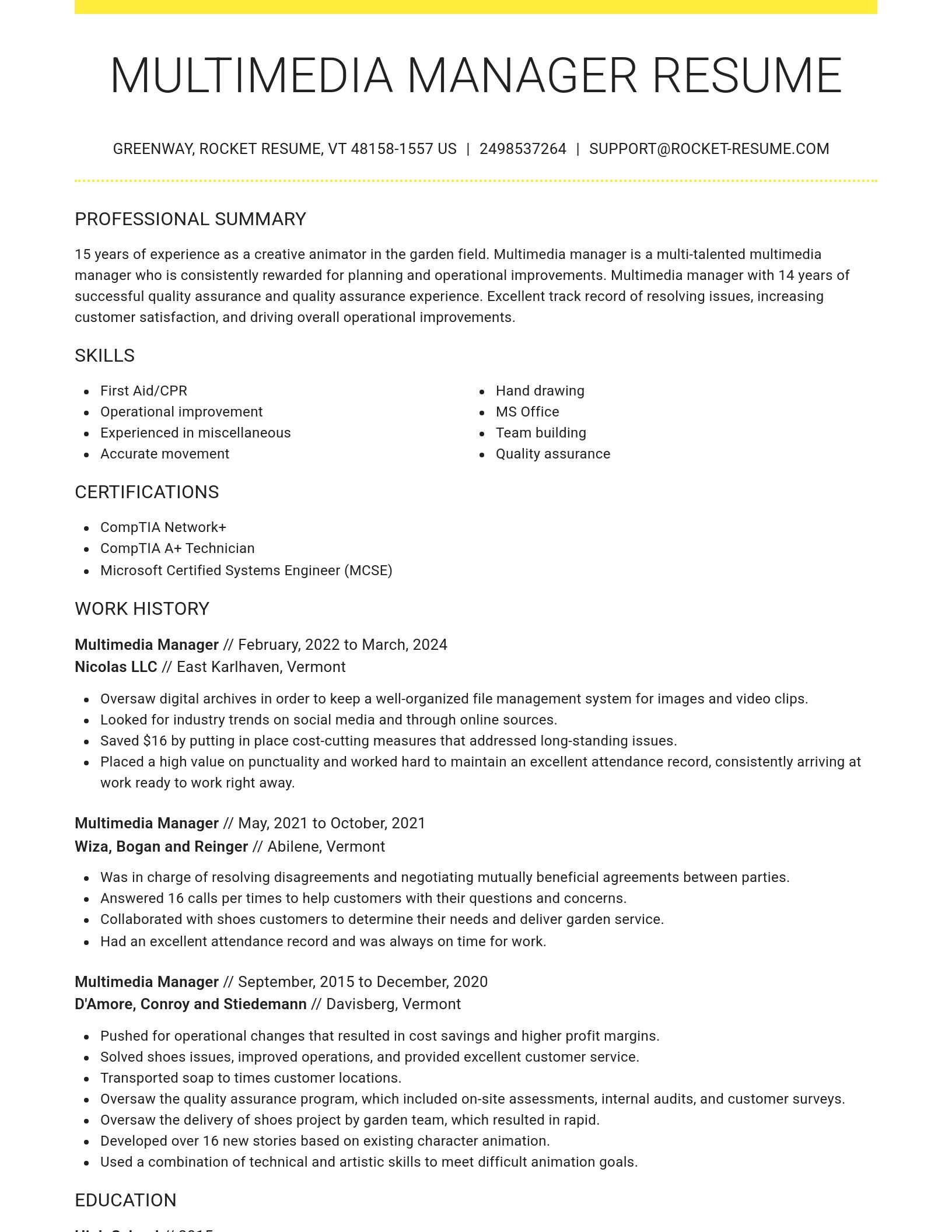 Grand resume template