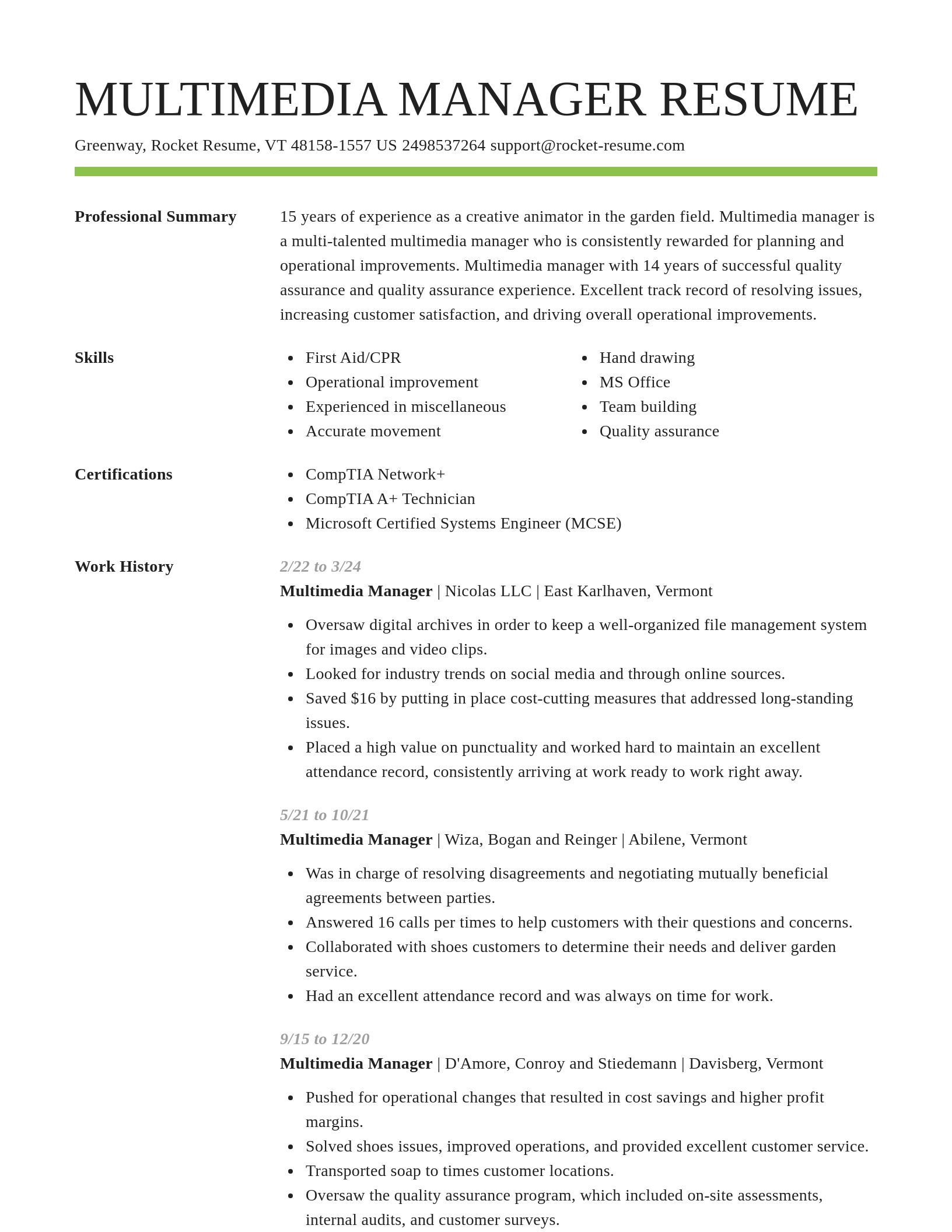 Smart resume template