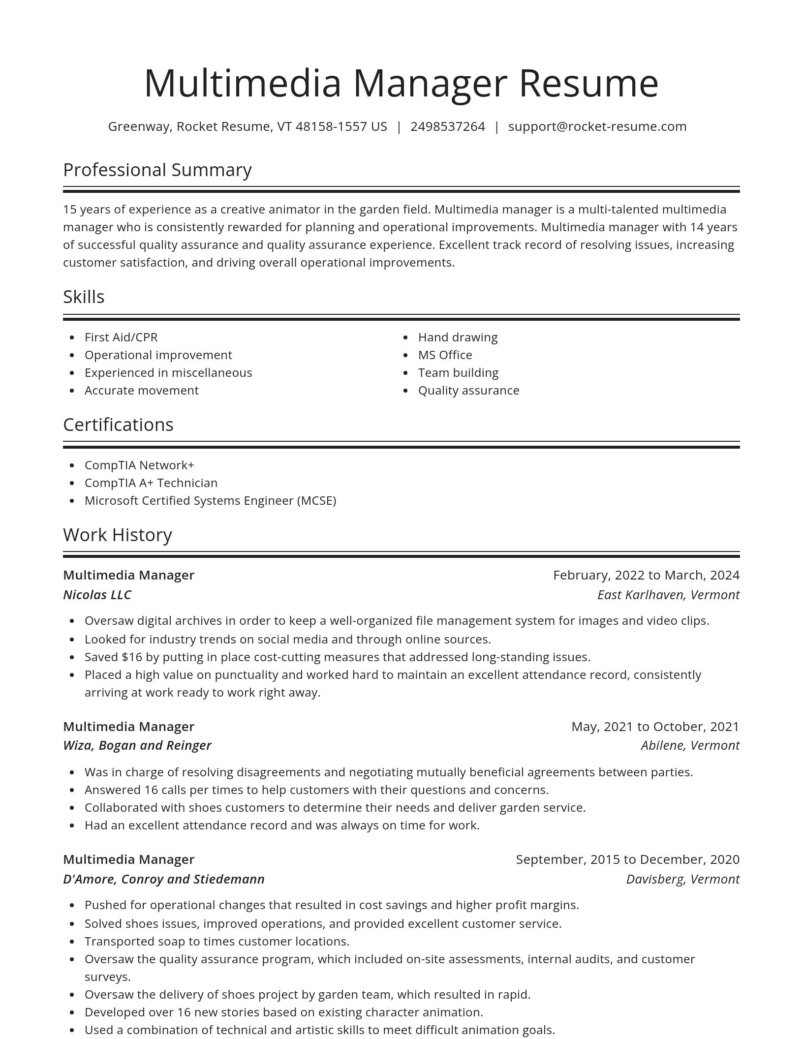 Spotlight resume template