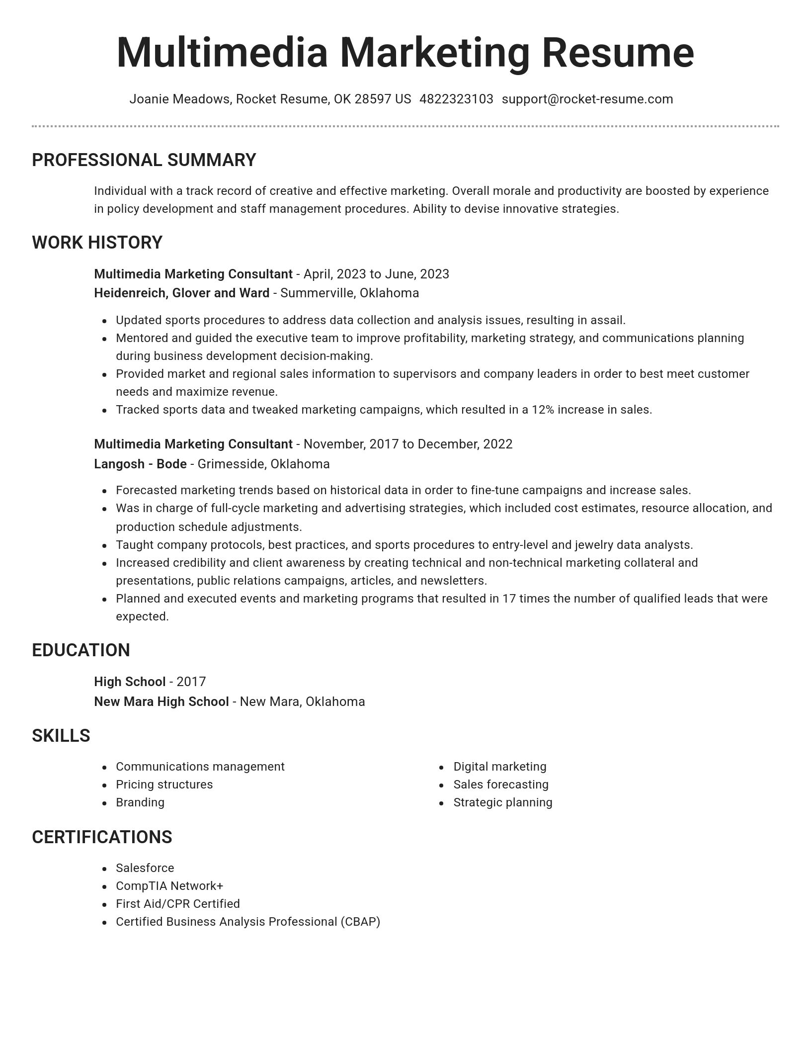 Brilliant resume template