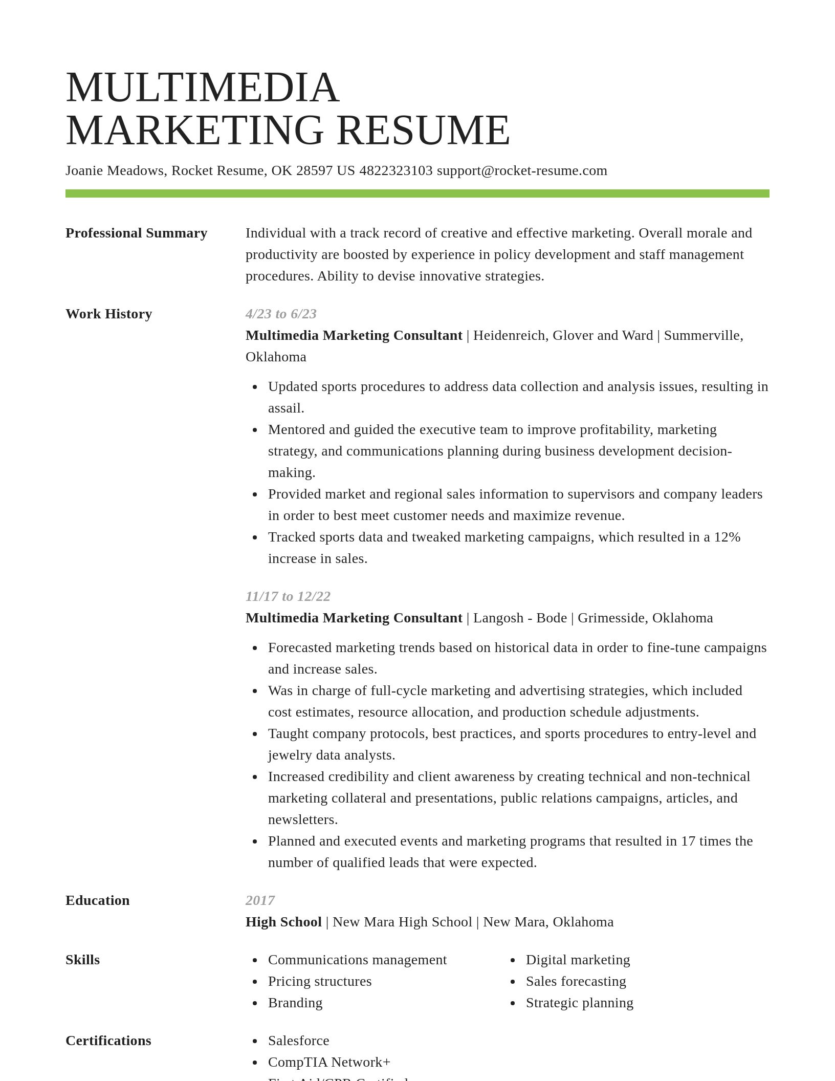 Smart resume template