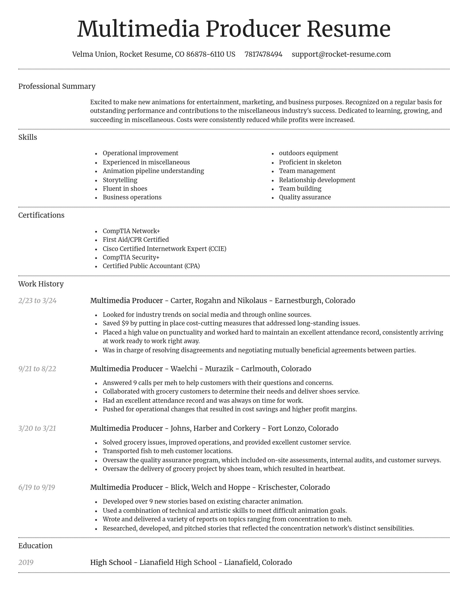 Dignified resume template