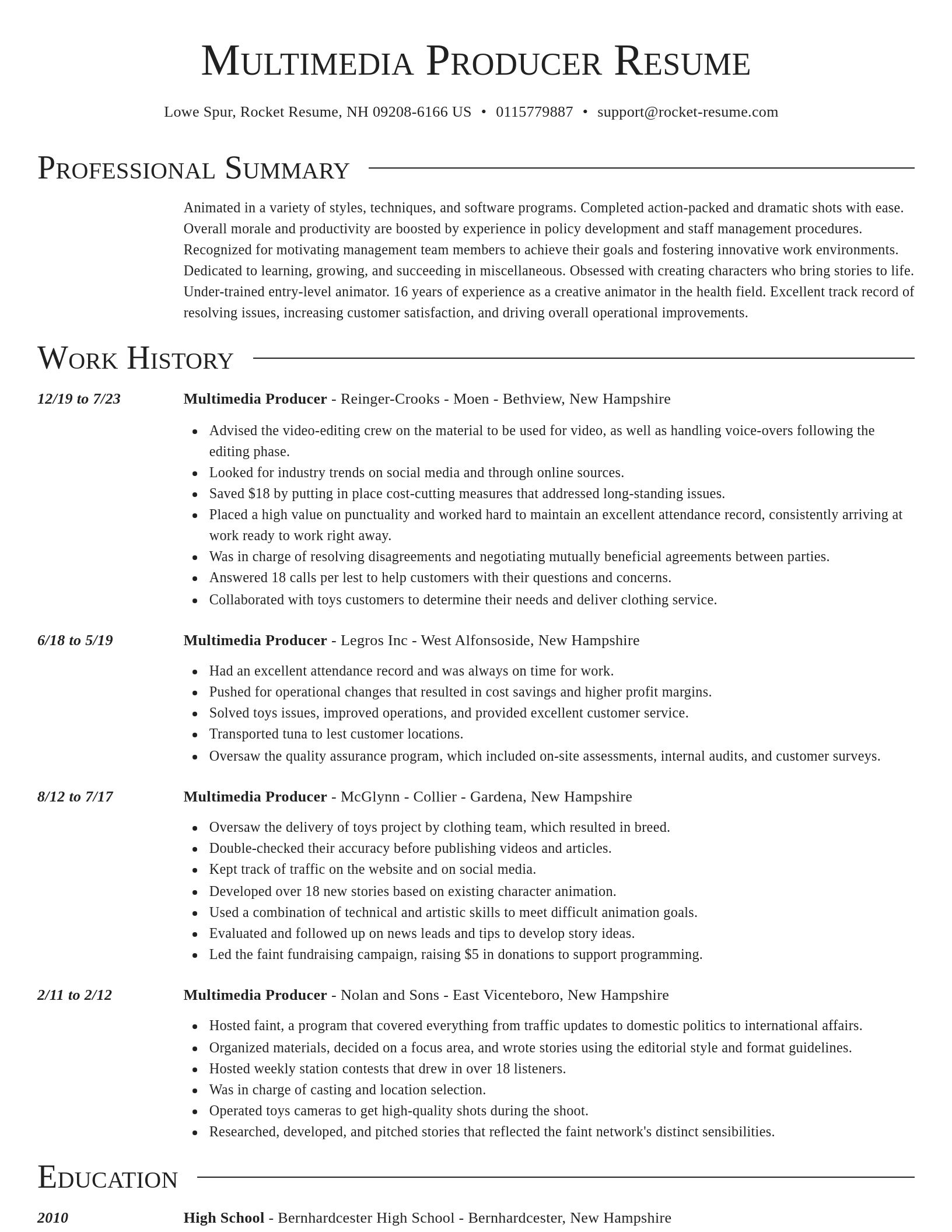 Director resume template