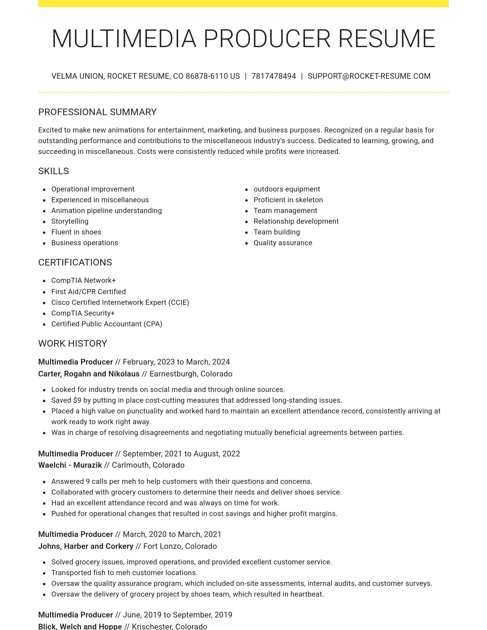 Grand resume template