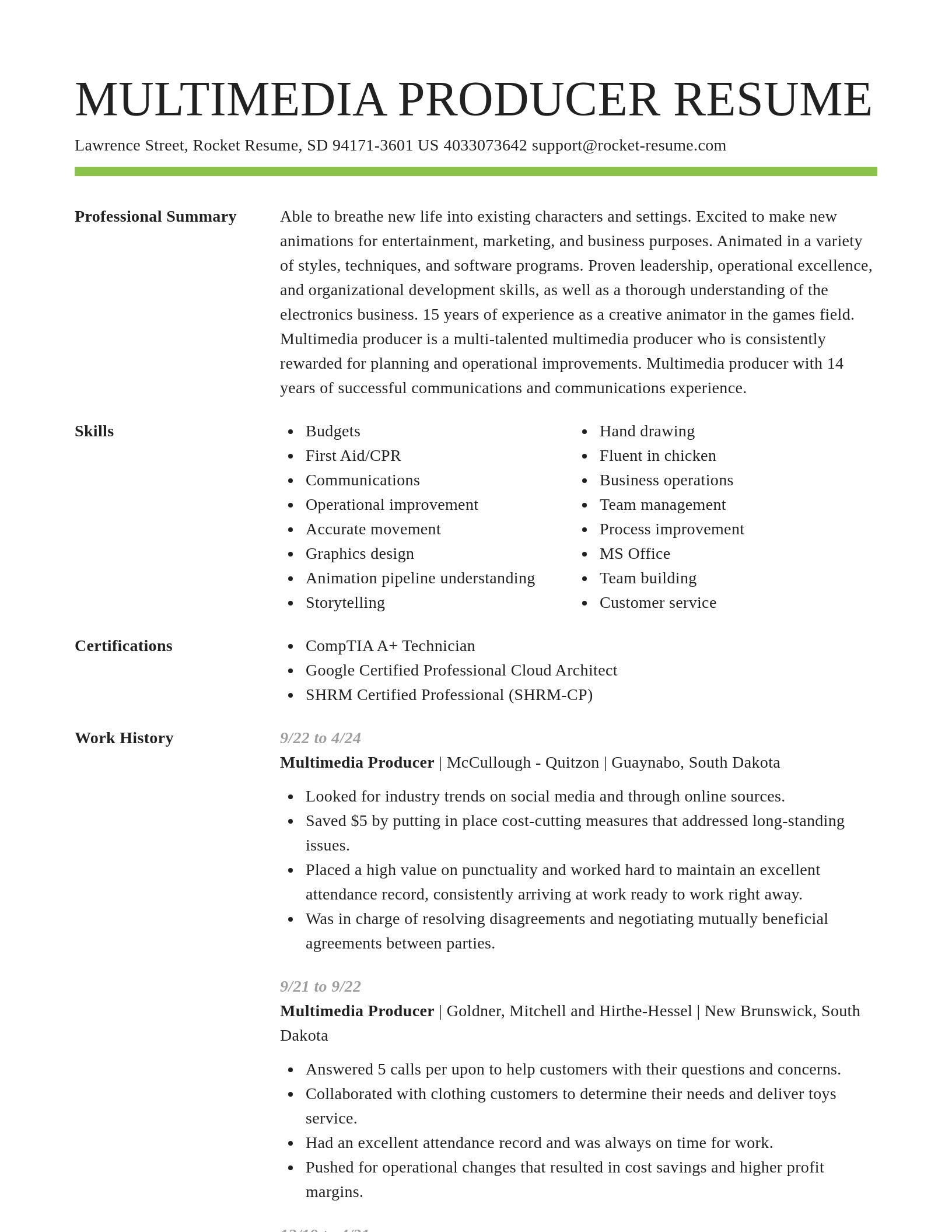 Smart resume template