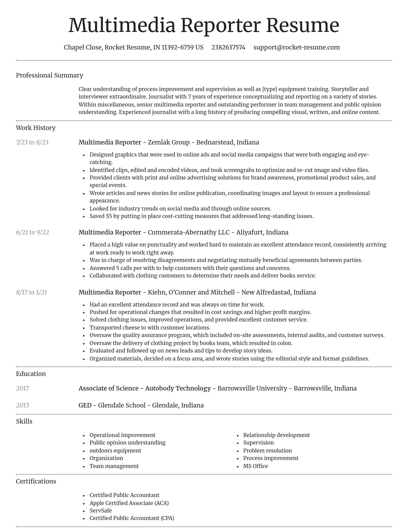 Dignified resume template
