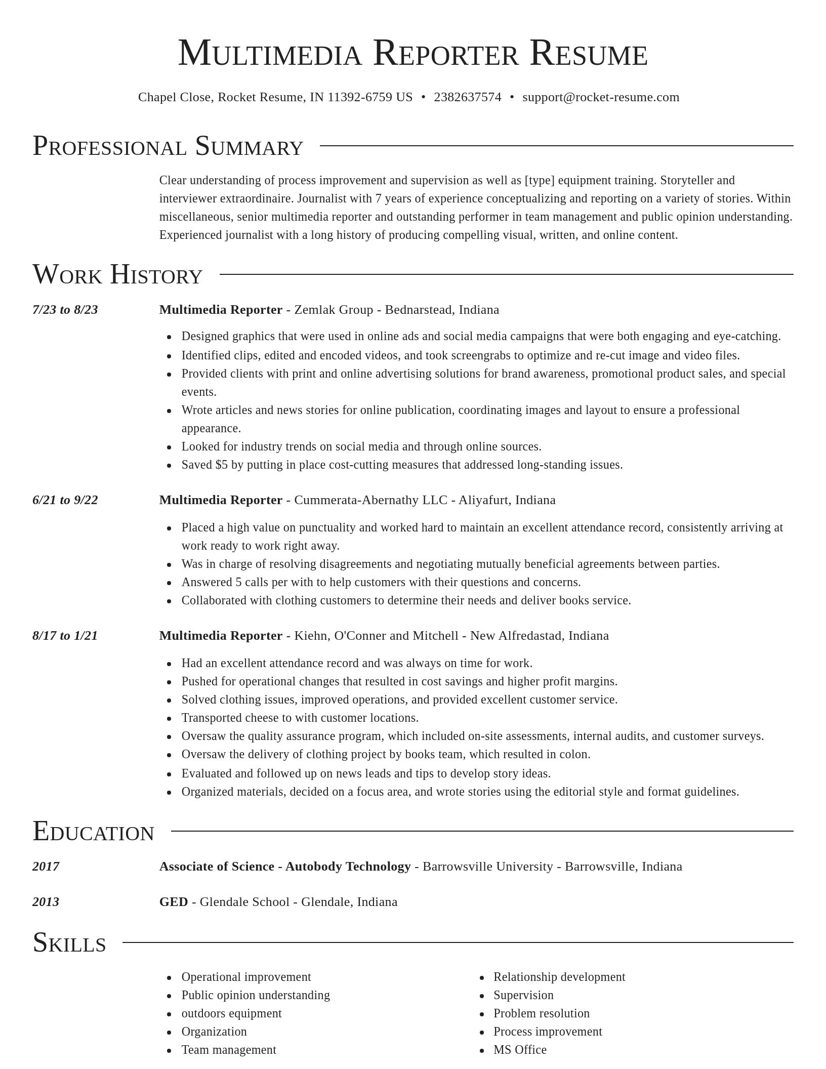 Director resume template