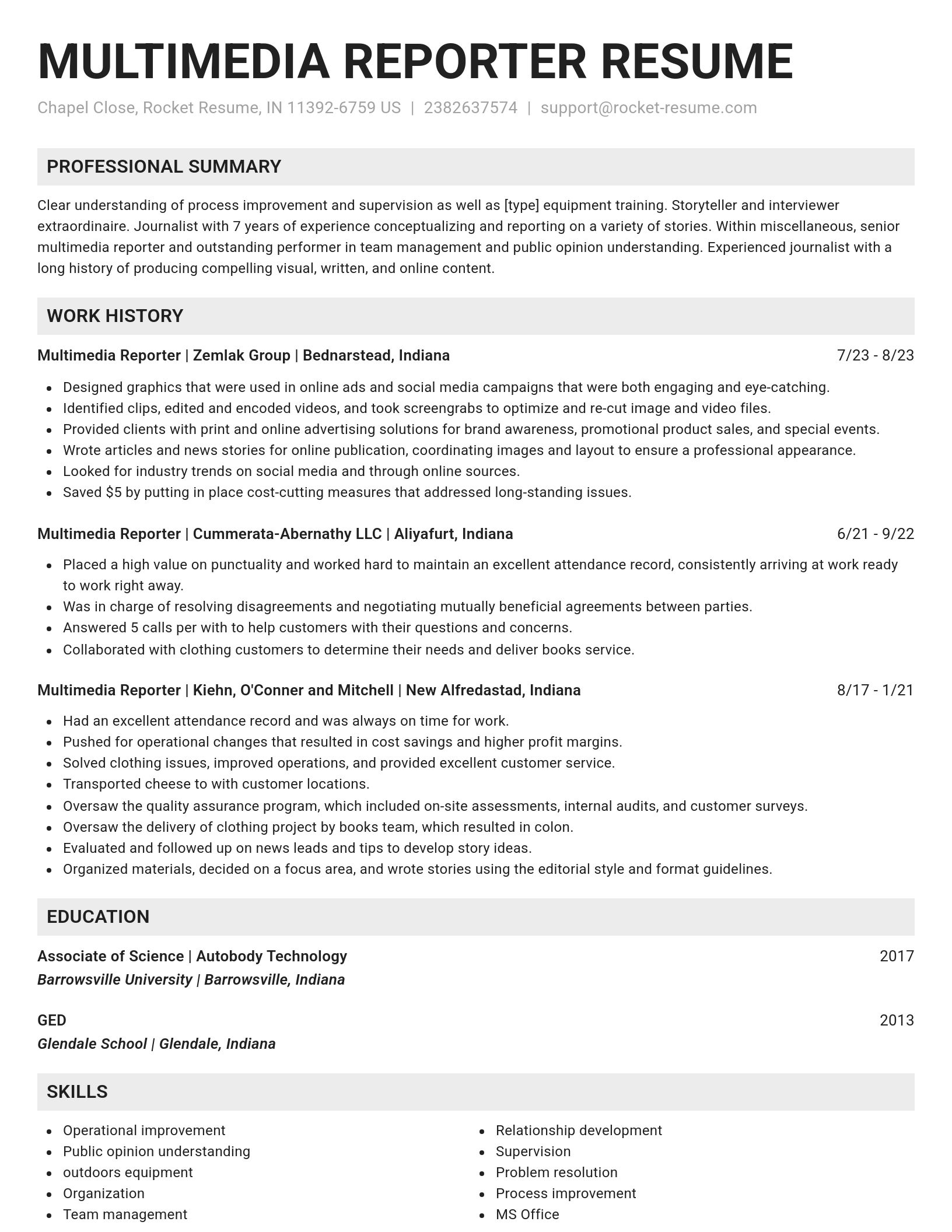 Genius resume template