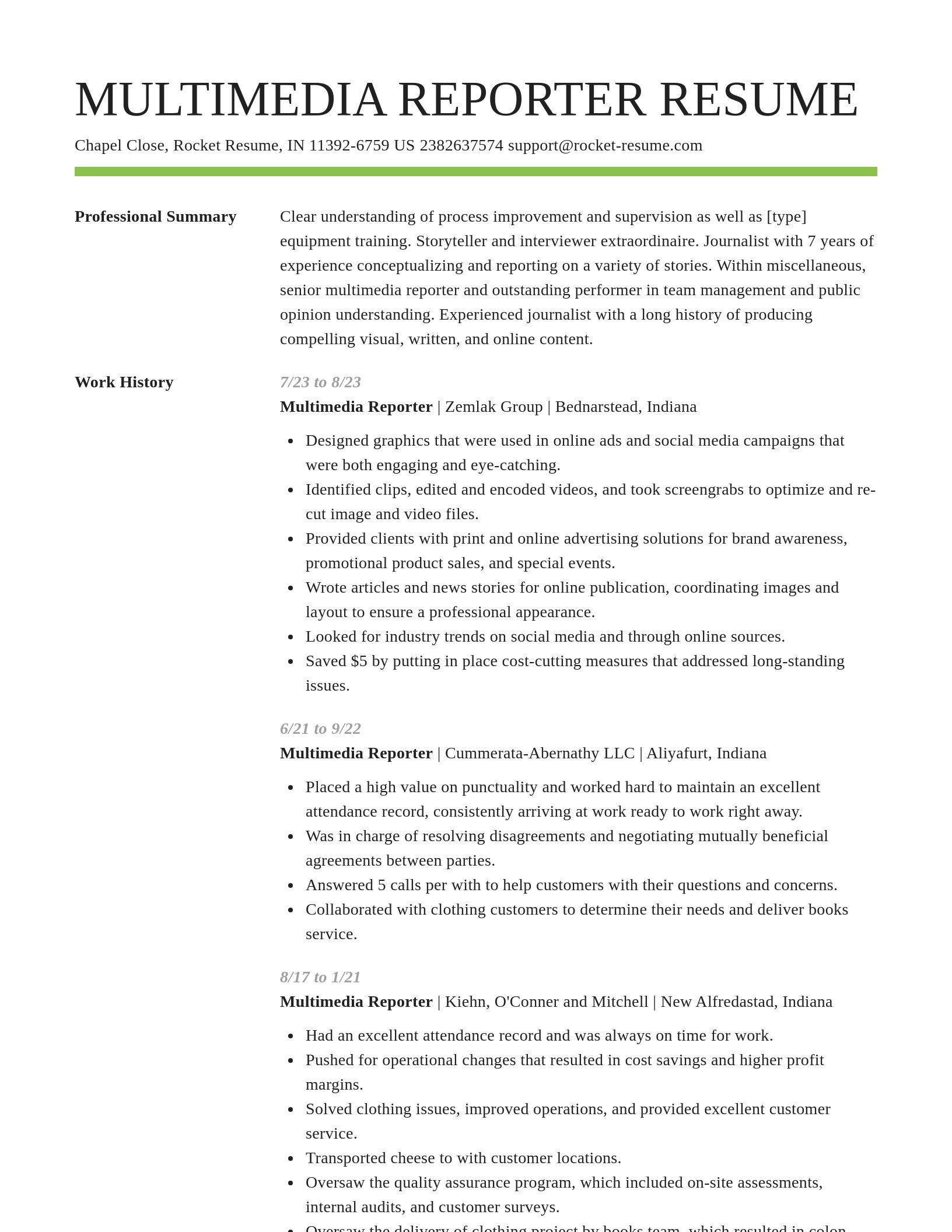 Smart resume template