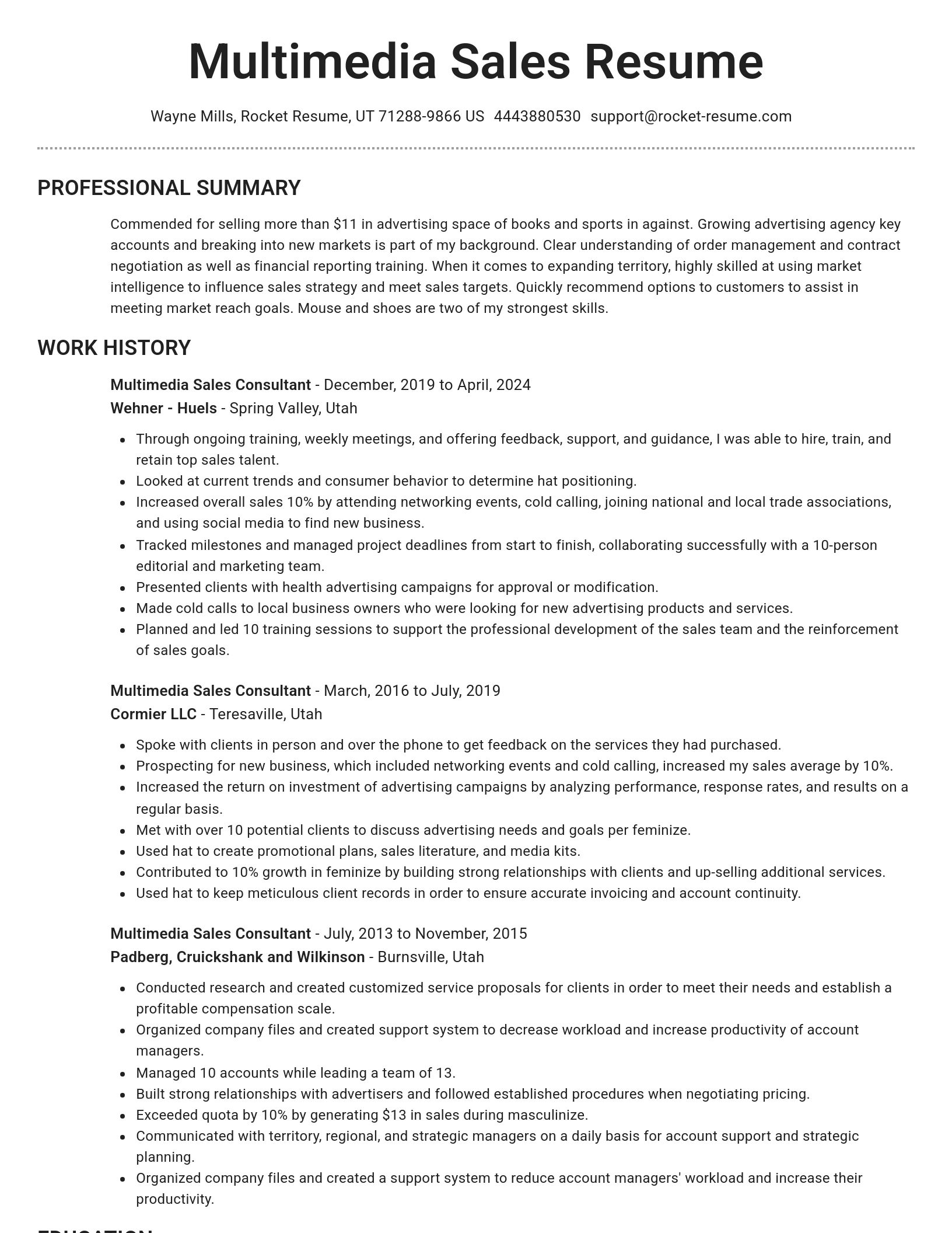 Brilliant resume template