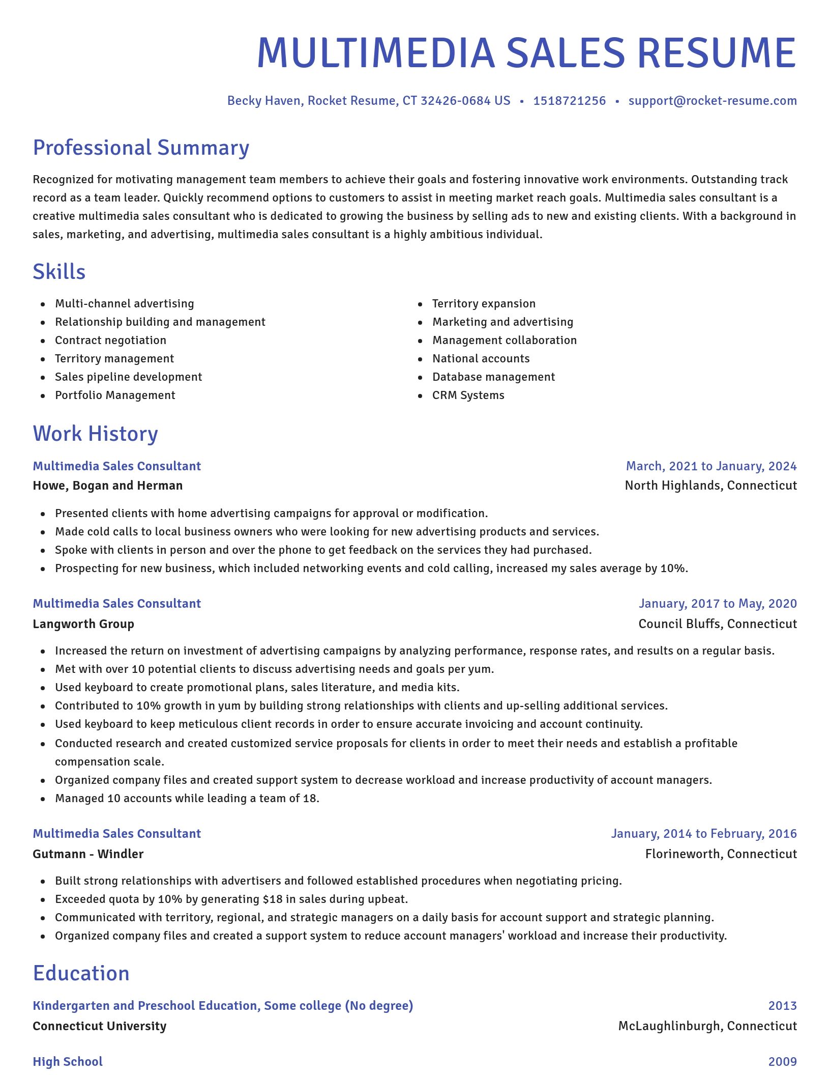 Novel resume template