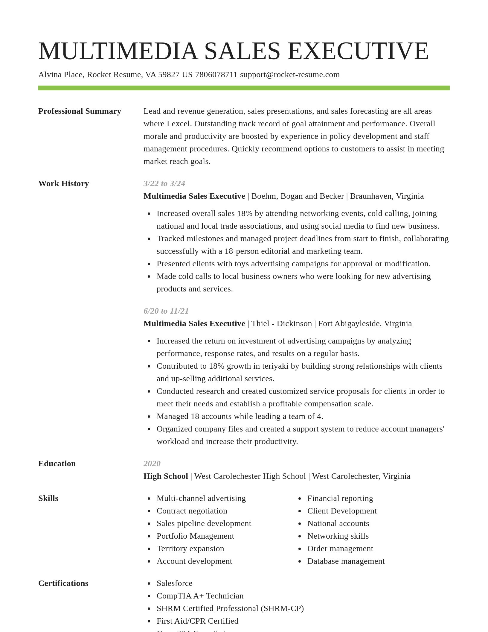 Smart resume template
