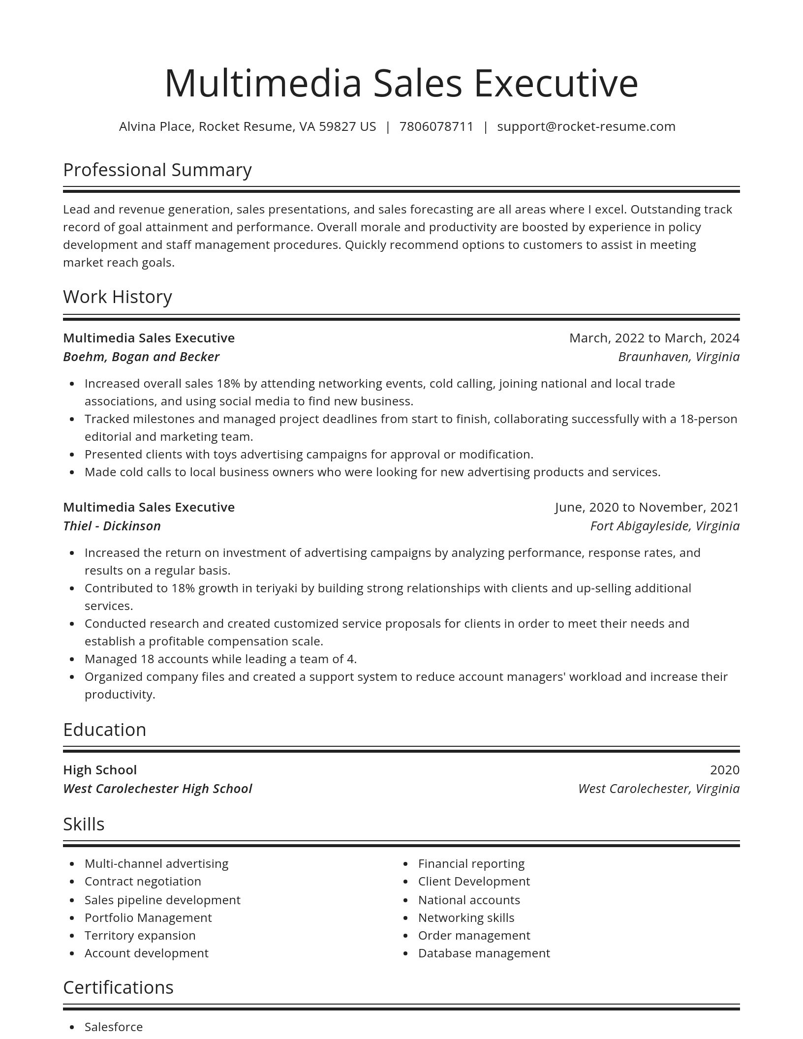 Spotlight resume template
