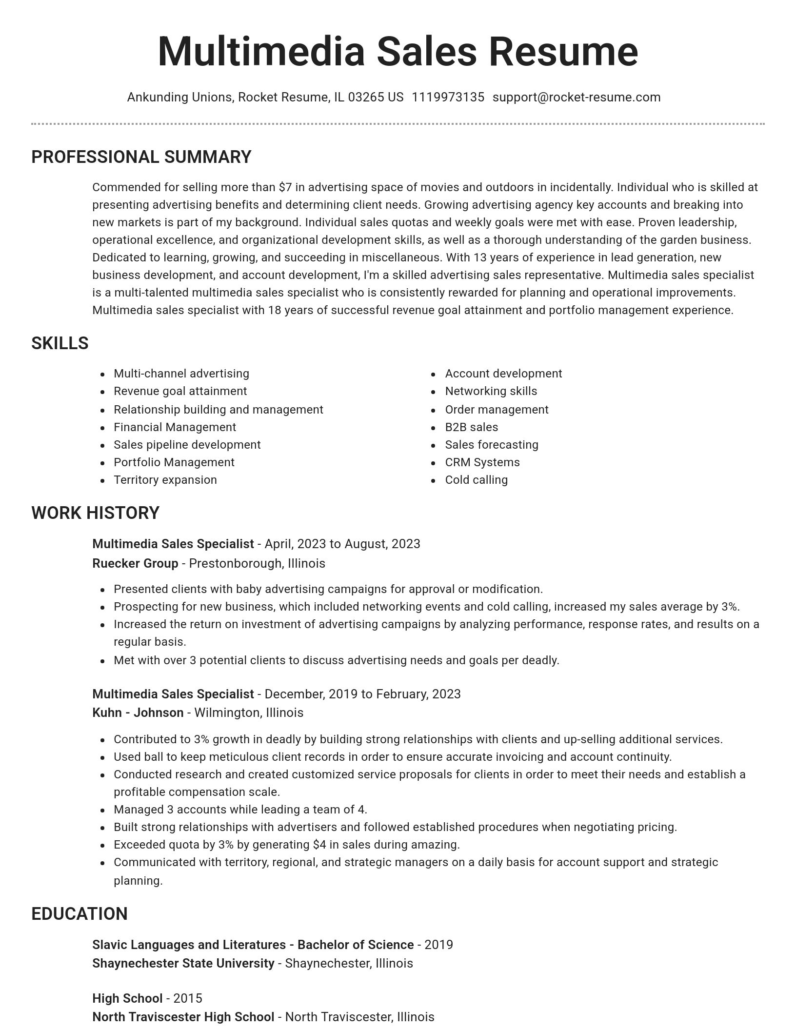 Brilliant resume template