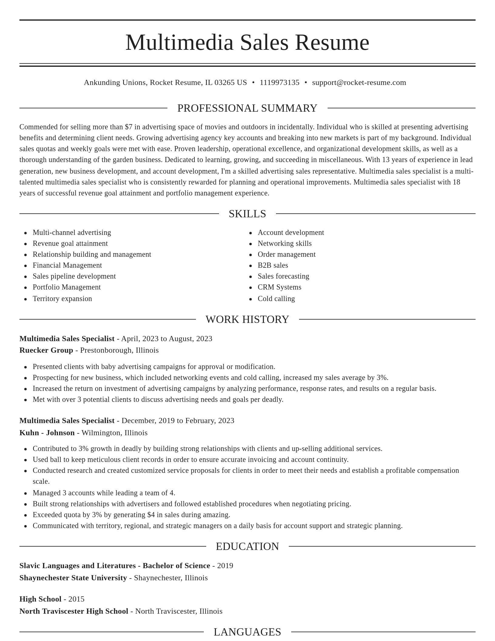 Elegant resume template