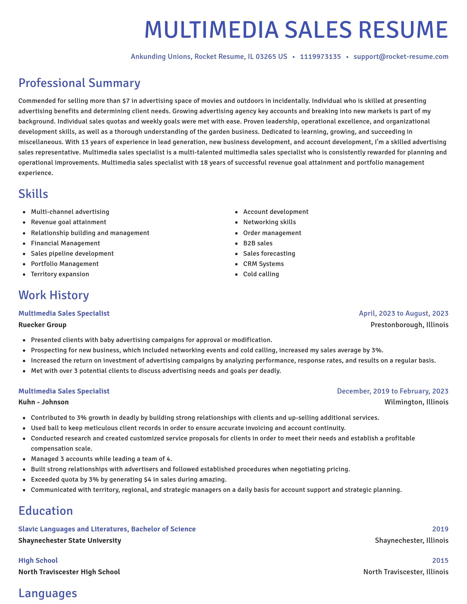Novel resume template