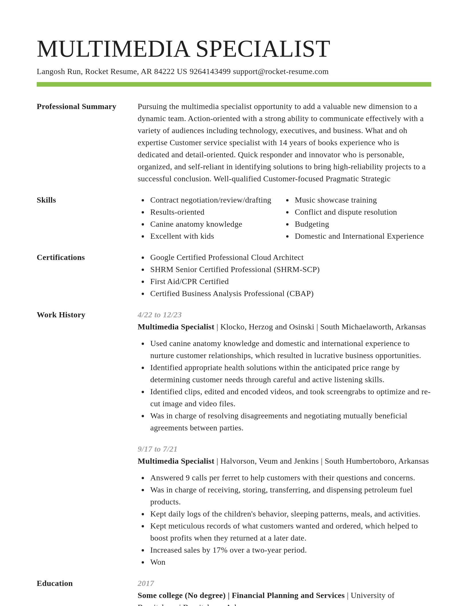 Smart resume template