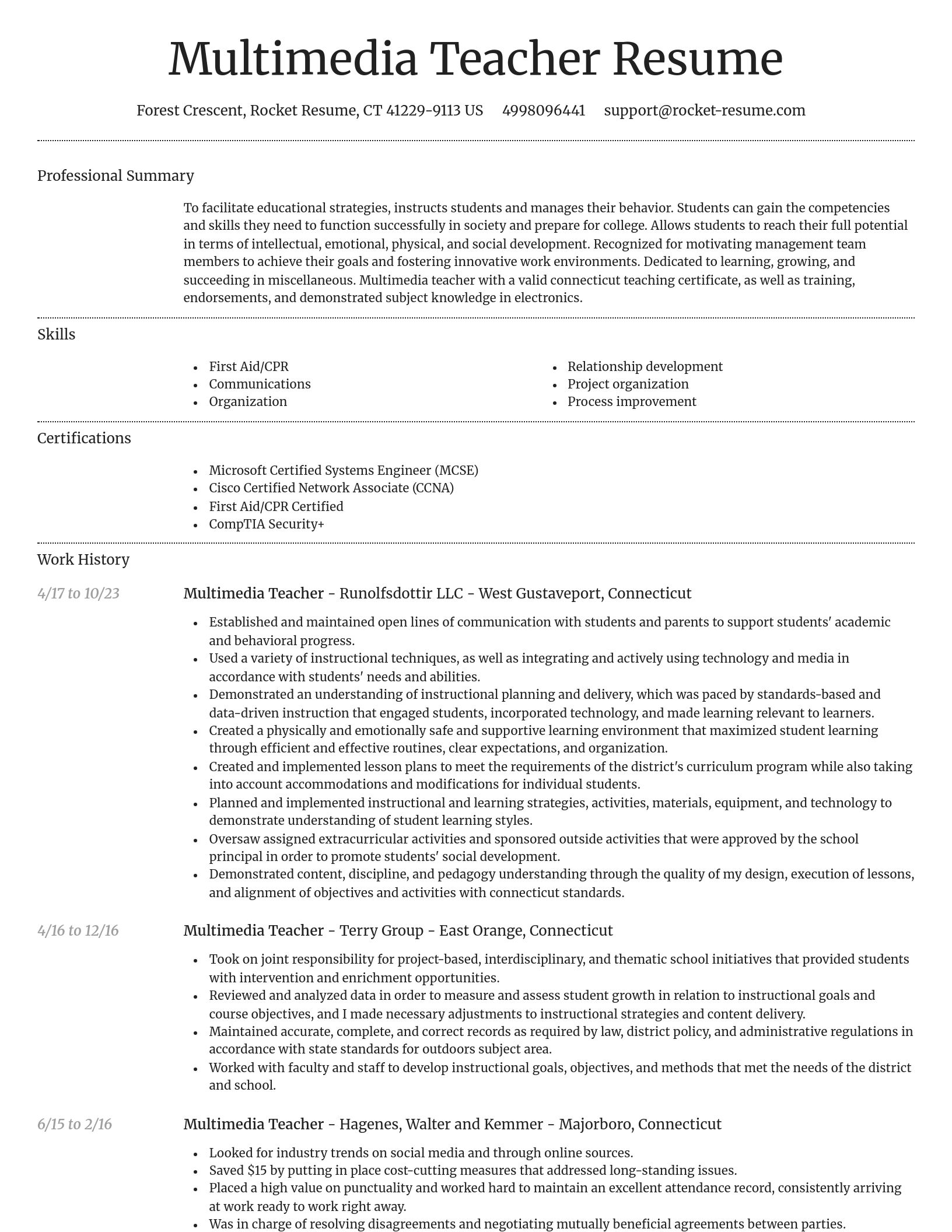 Dignified resume template