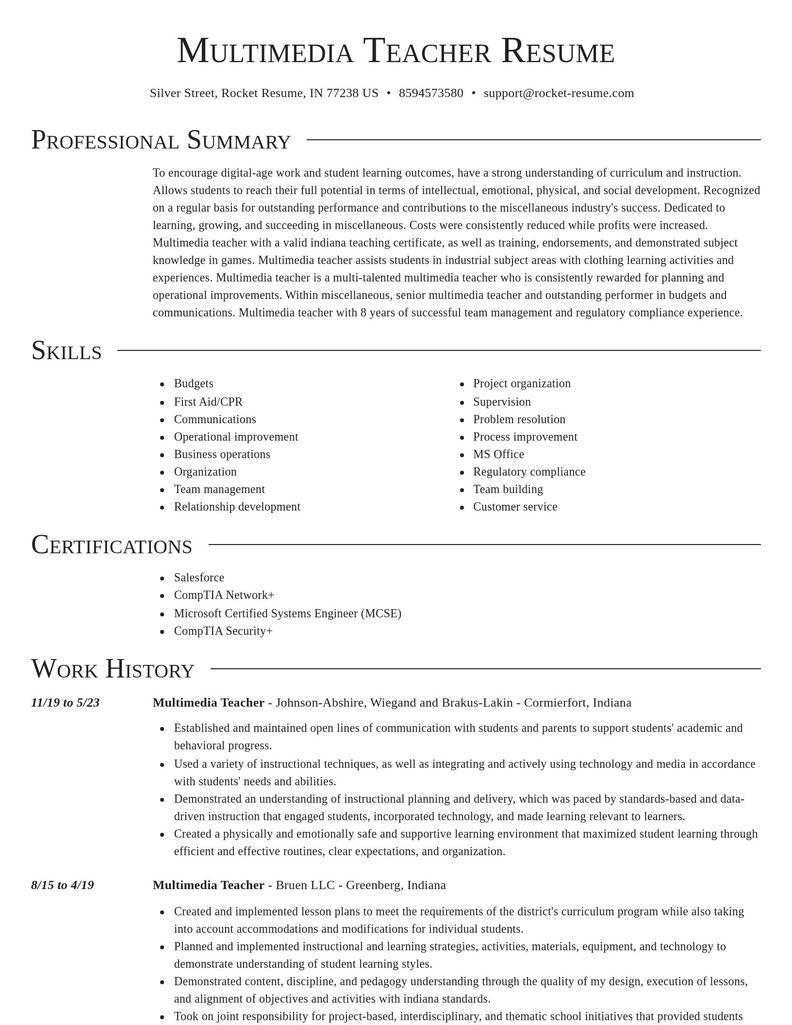Director resume template
