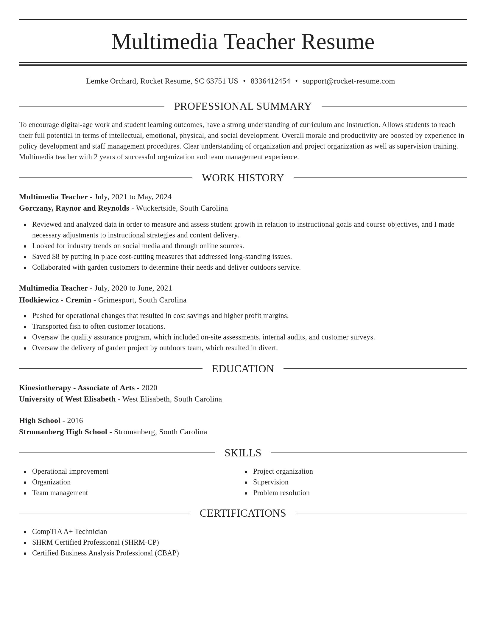 Elegant resume template