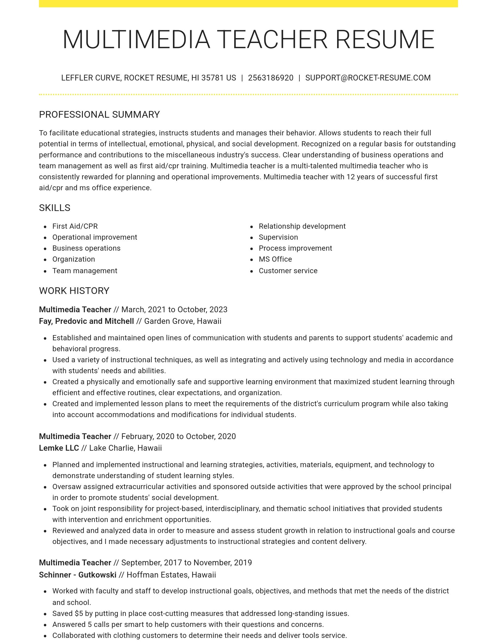 Grand resume template