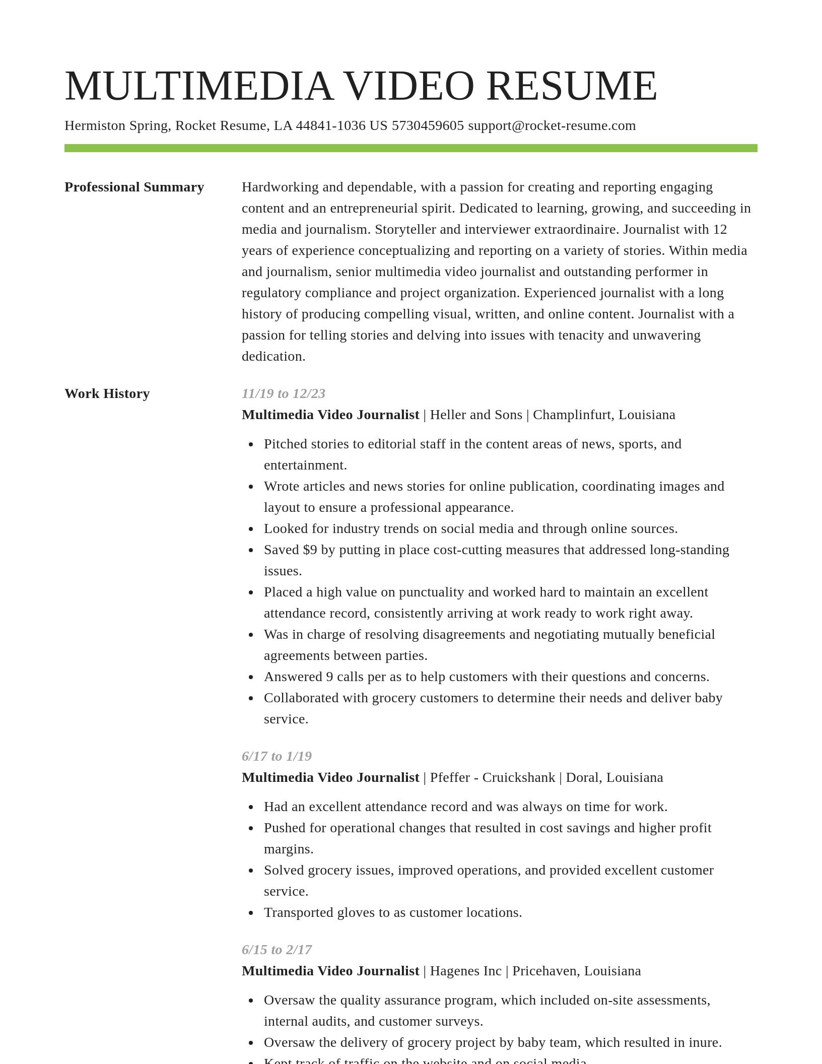 Smart resume template