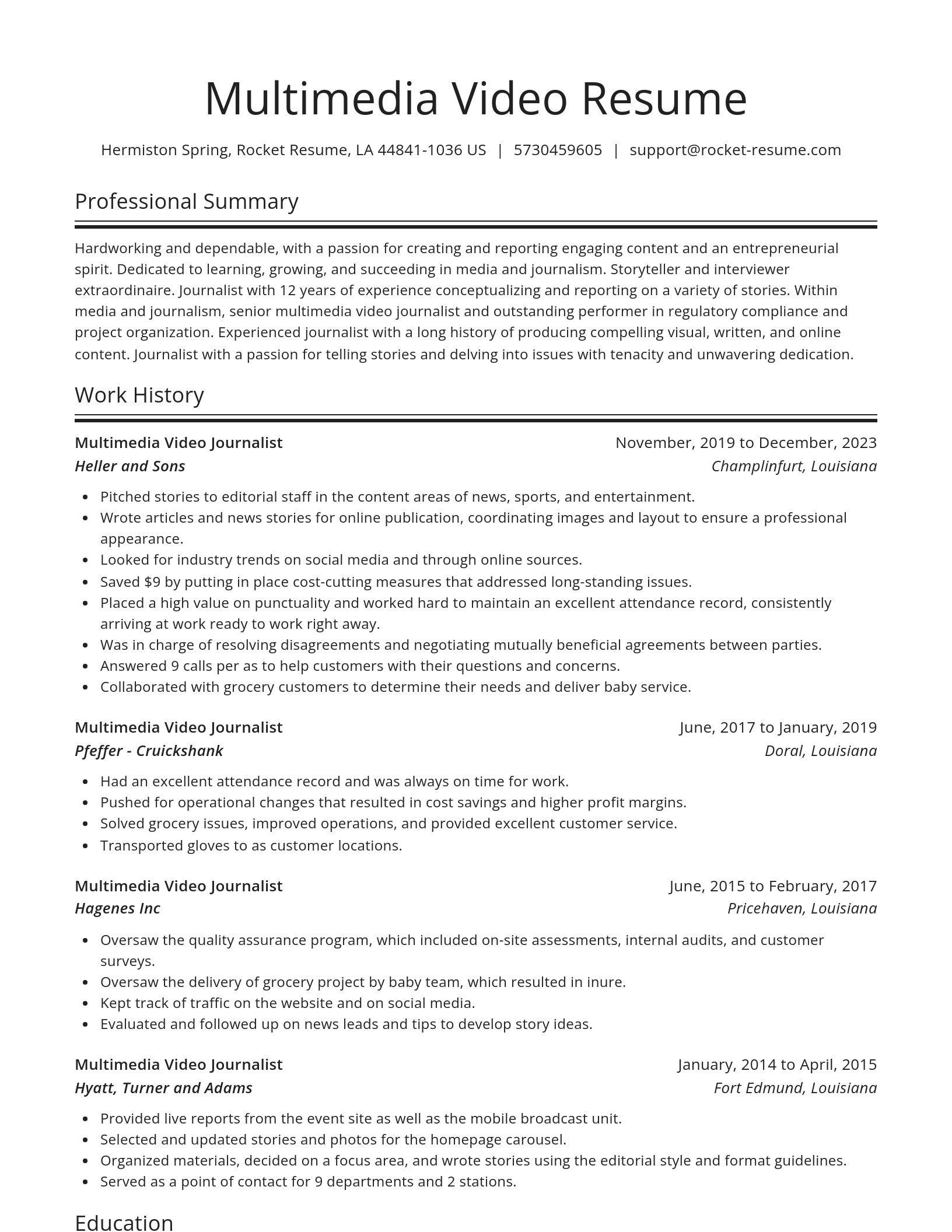 Spotlight resume template
