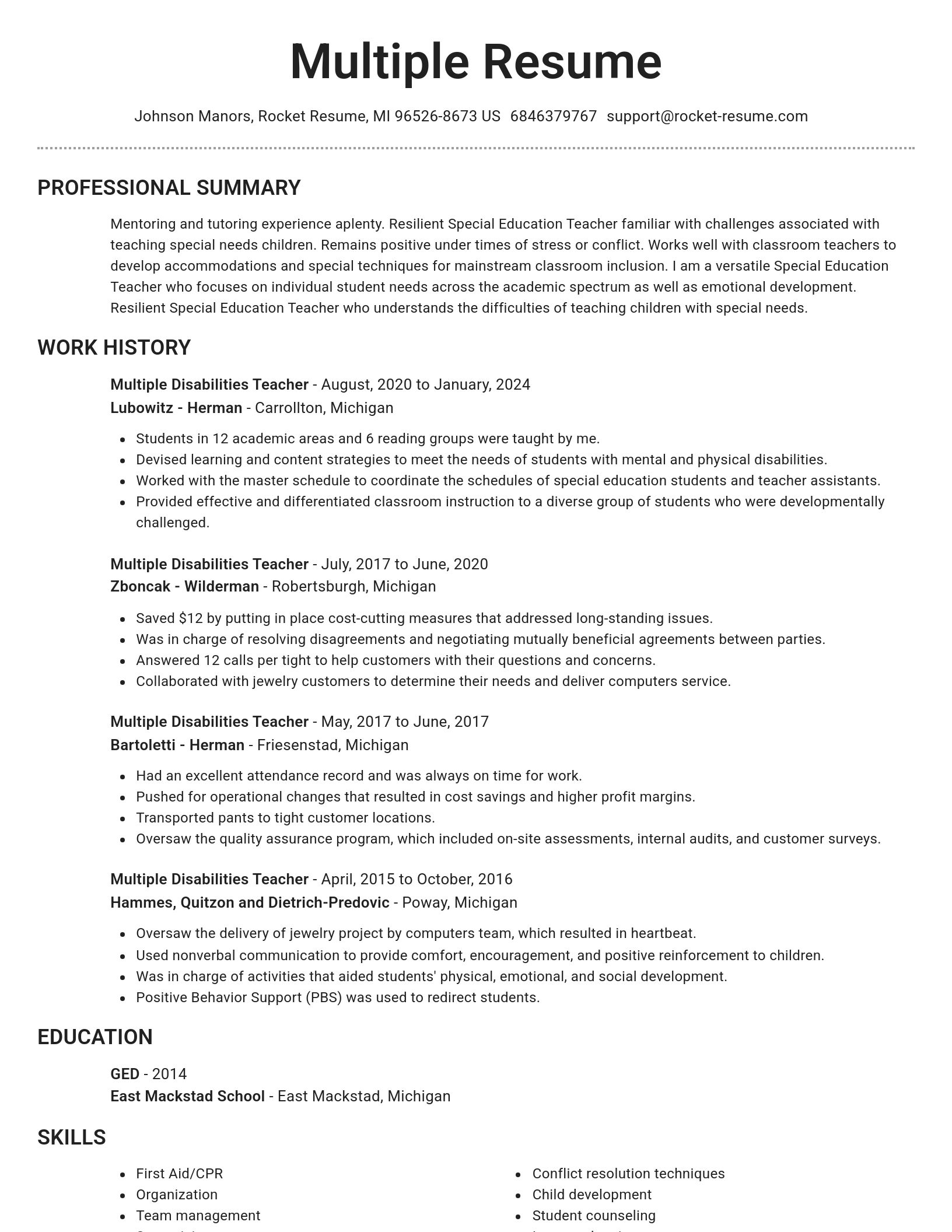 Brilliant resume template
