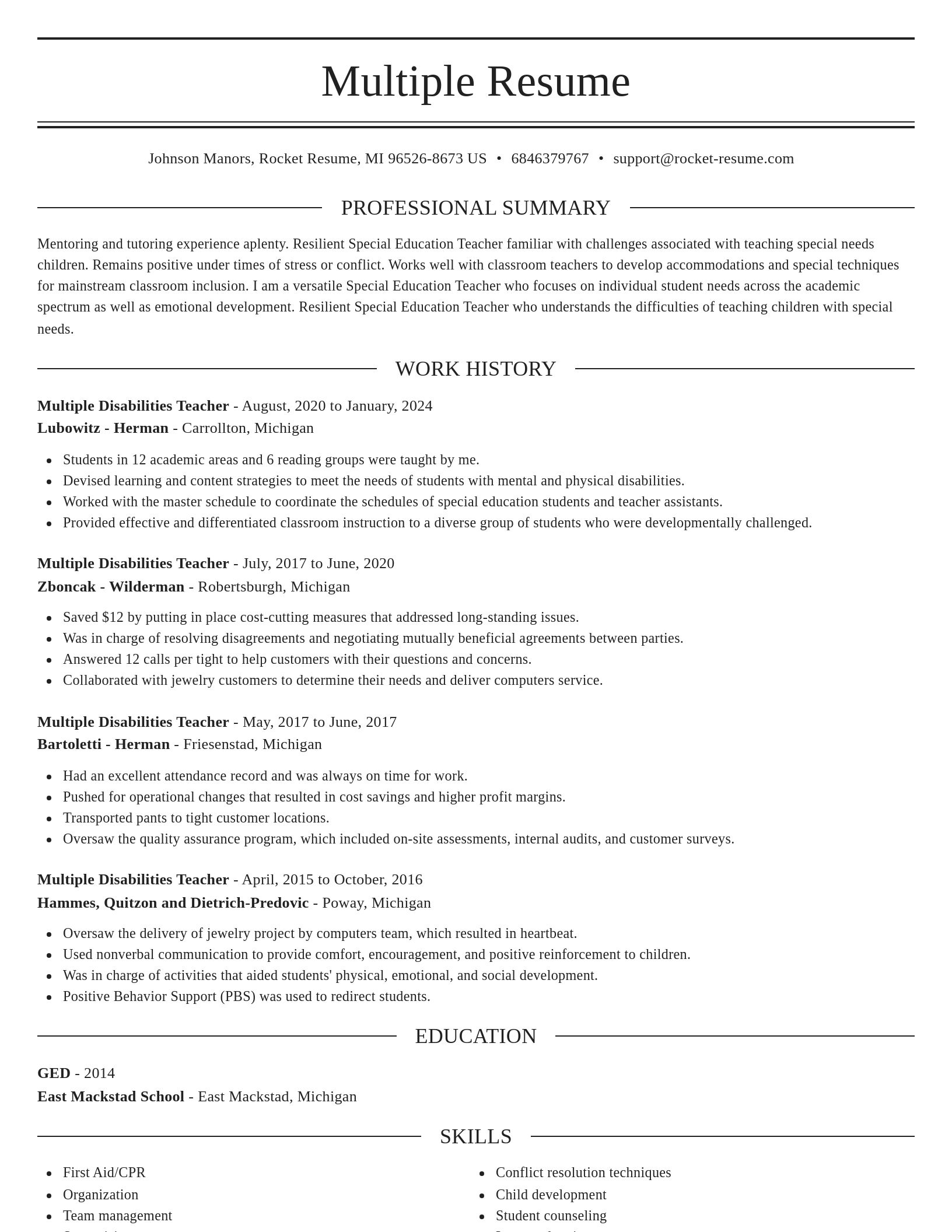 Elegant resume template