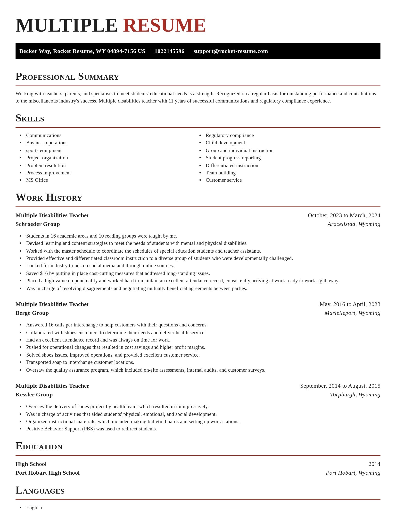 Exquisite resume template