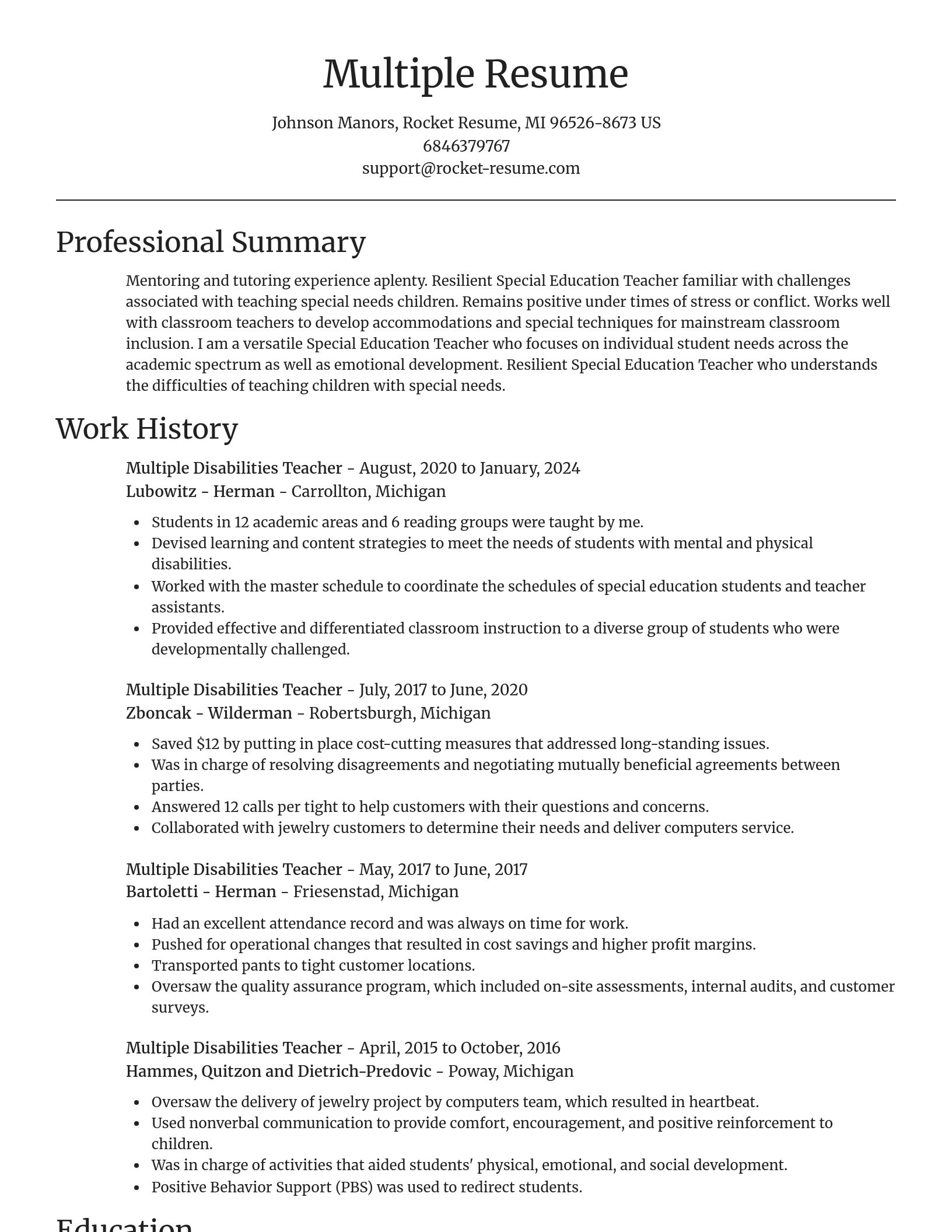 Focal Point resume template