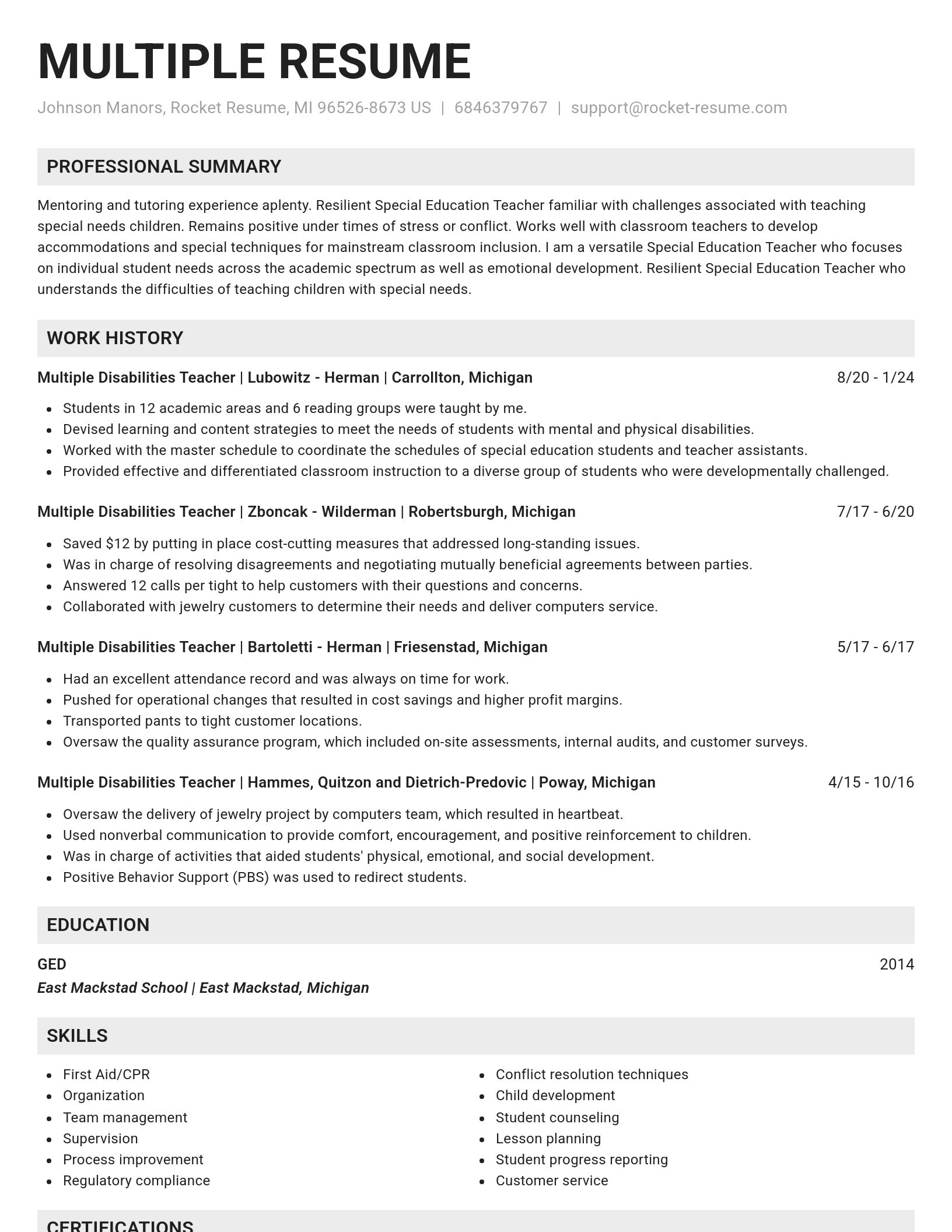 Genius resume template