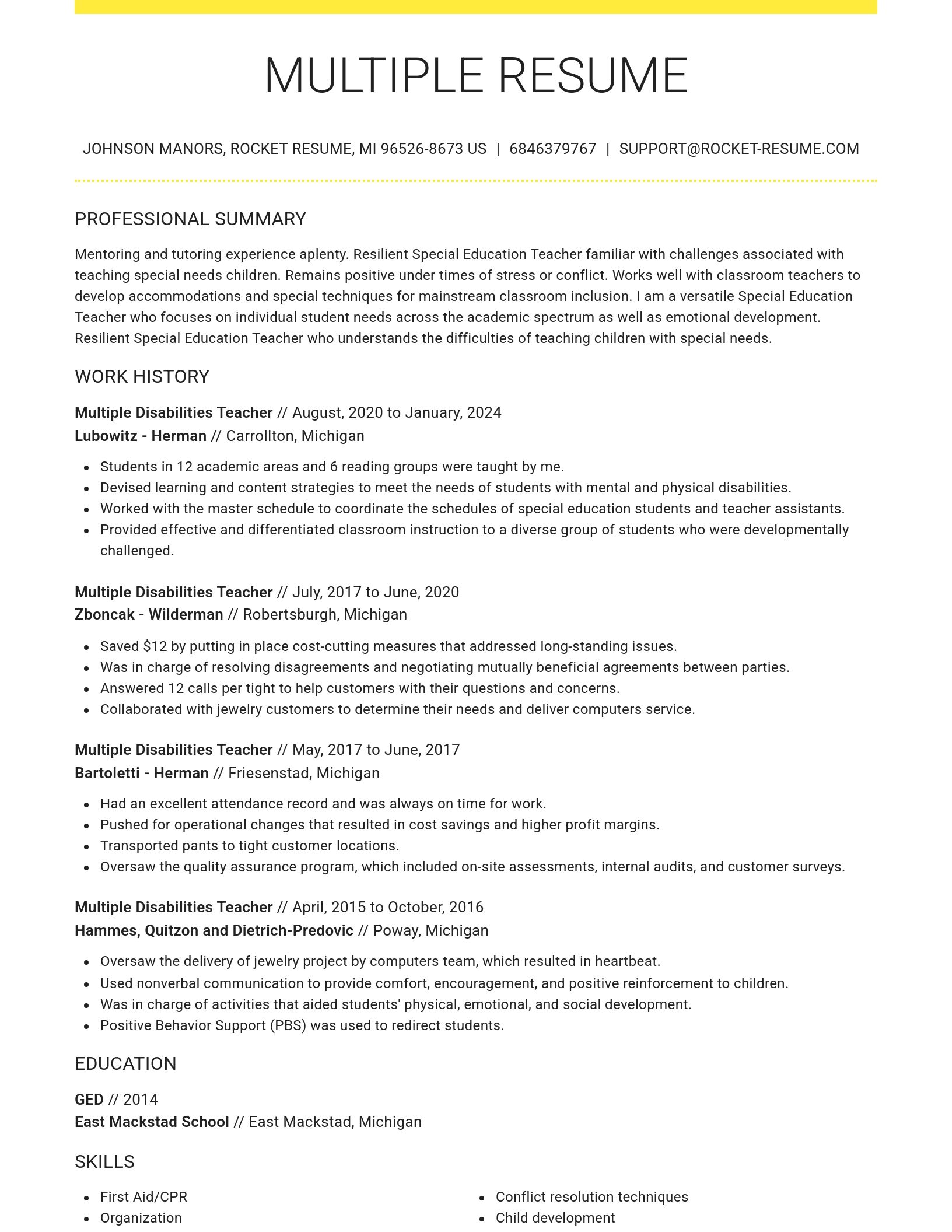 Grand resume template