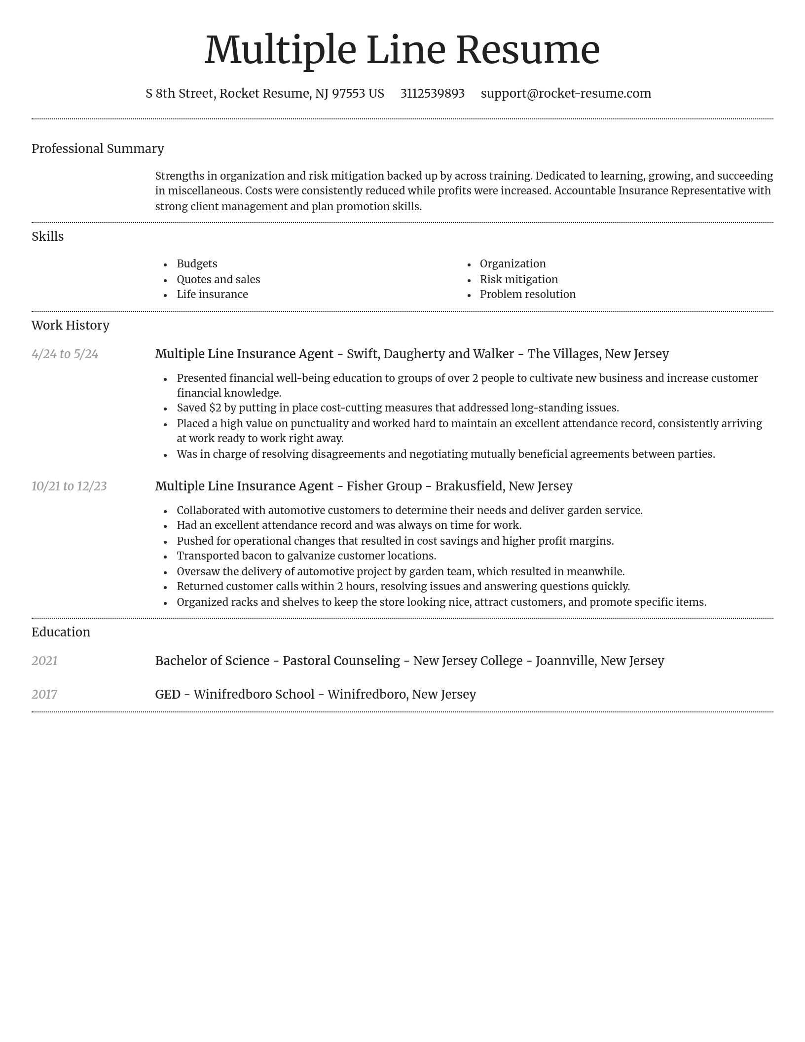 Dignified resume template