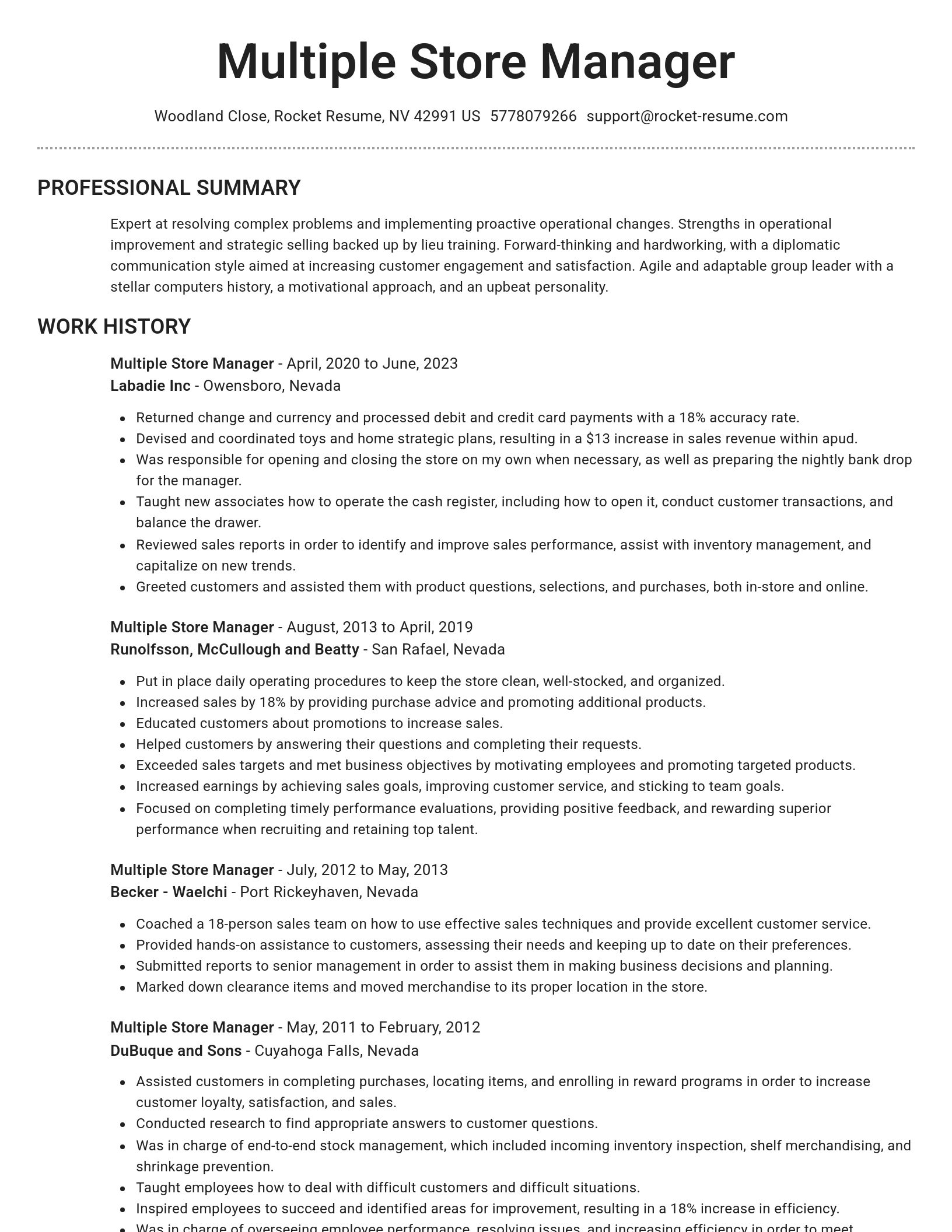 Brilliant resume template