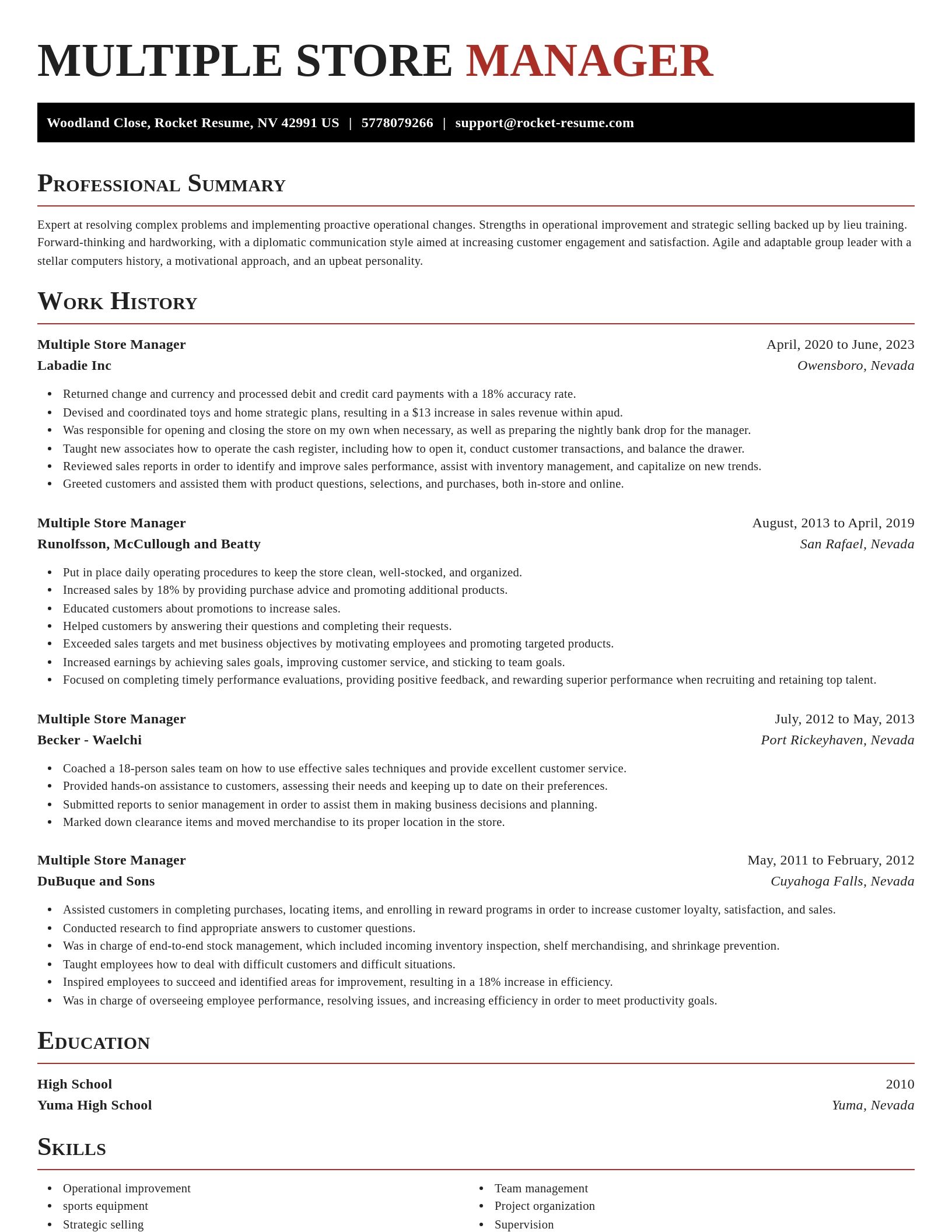 Exquisite resume template