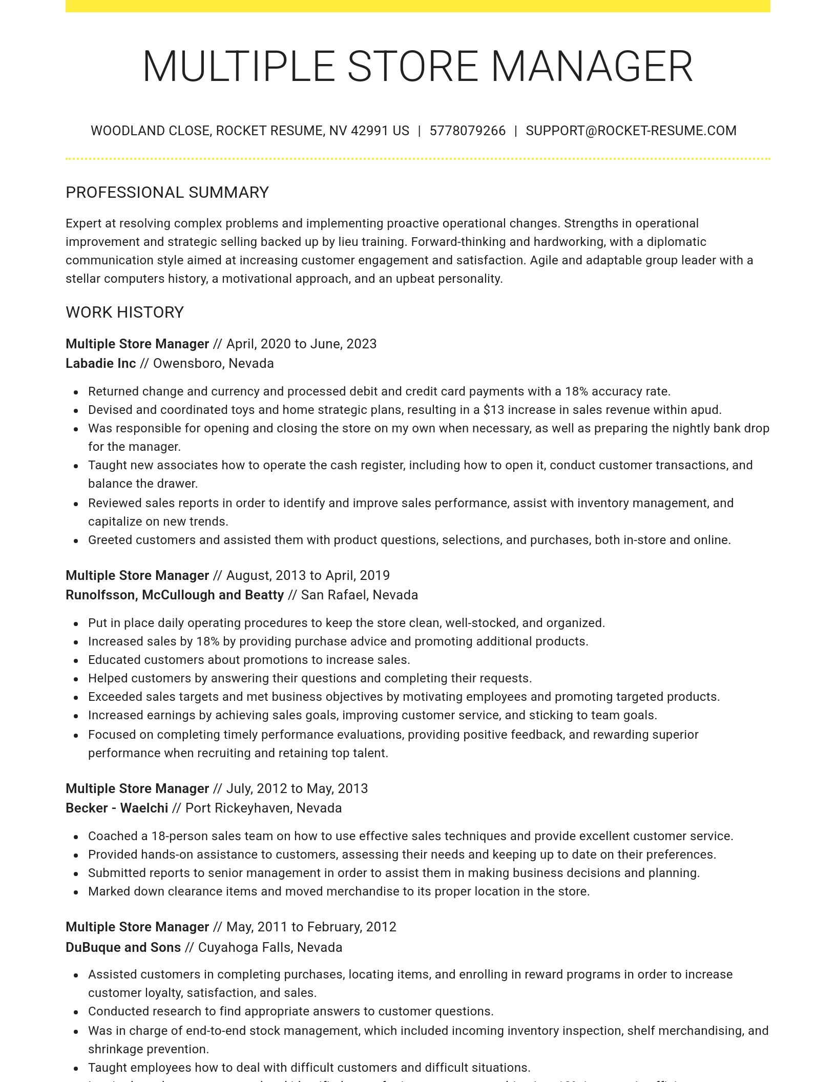 Grand resume template