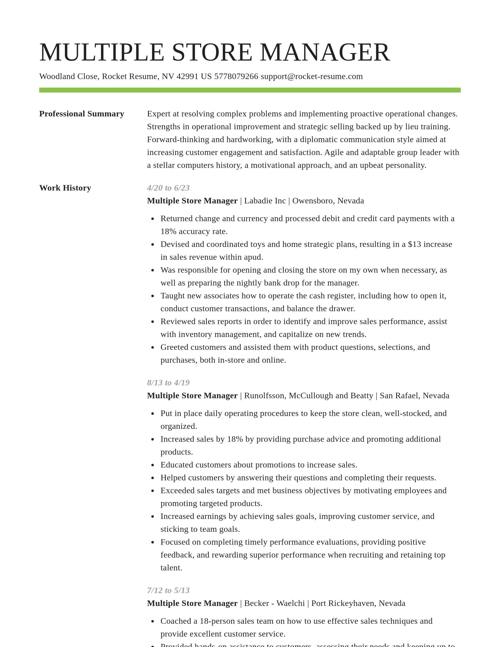 Smart resume template