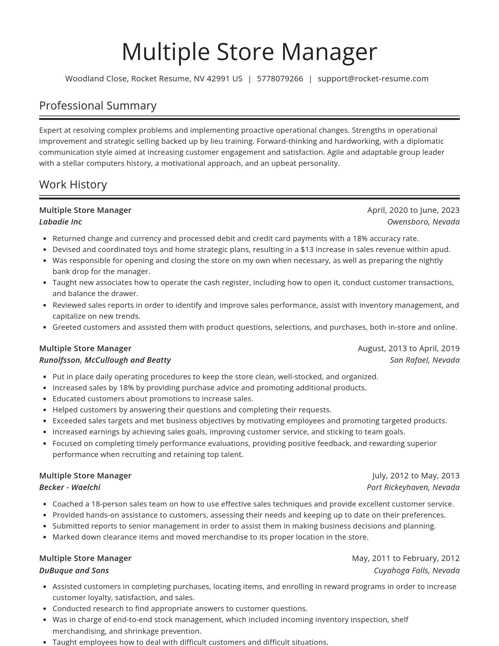Spotlight resume template
