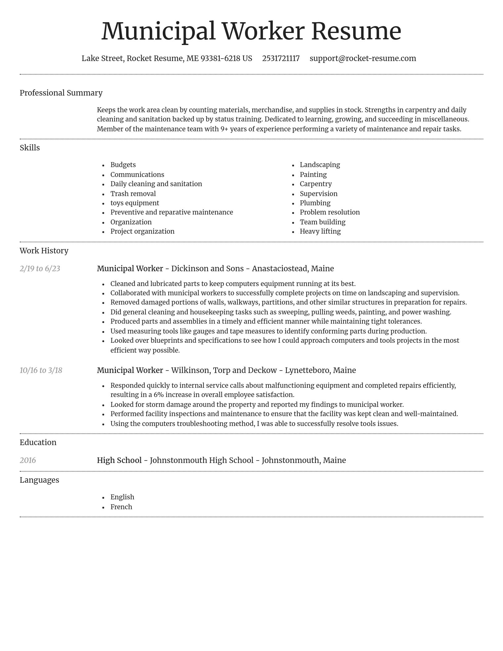 Dignified resume template