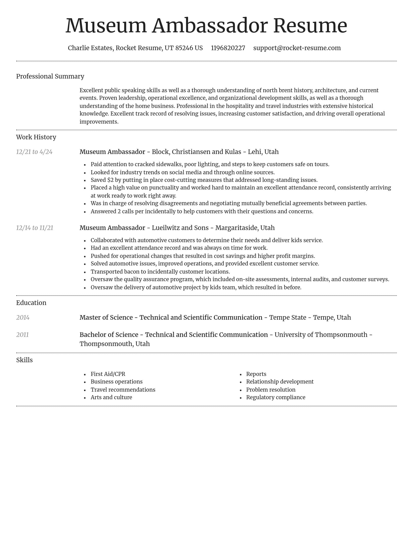 Dignified resume template