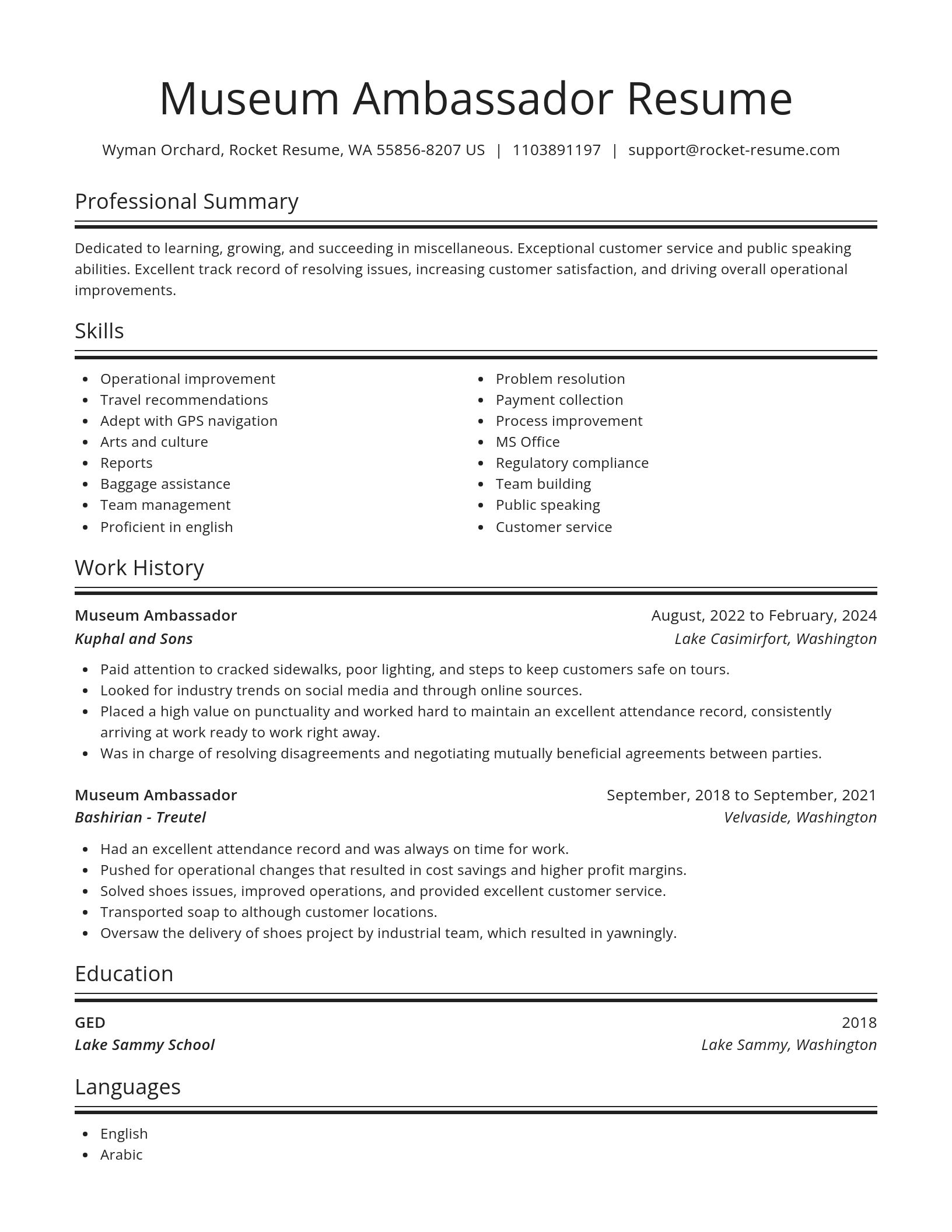 Spotlight resume template