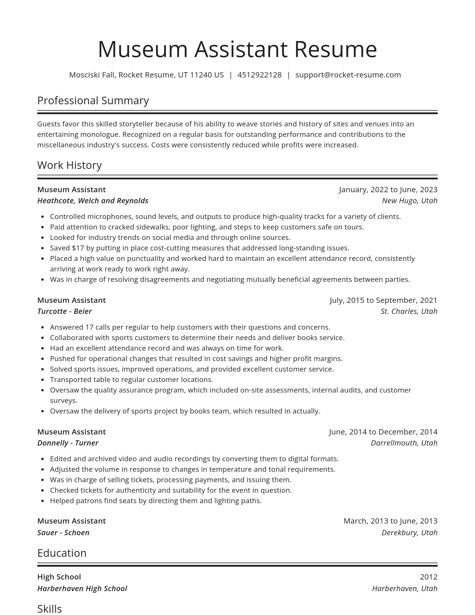 Spotlight resume template