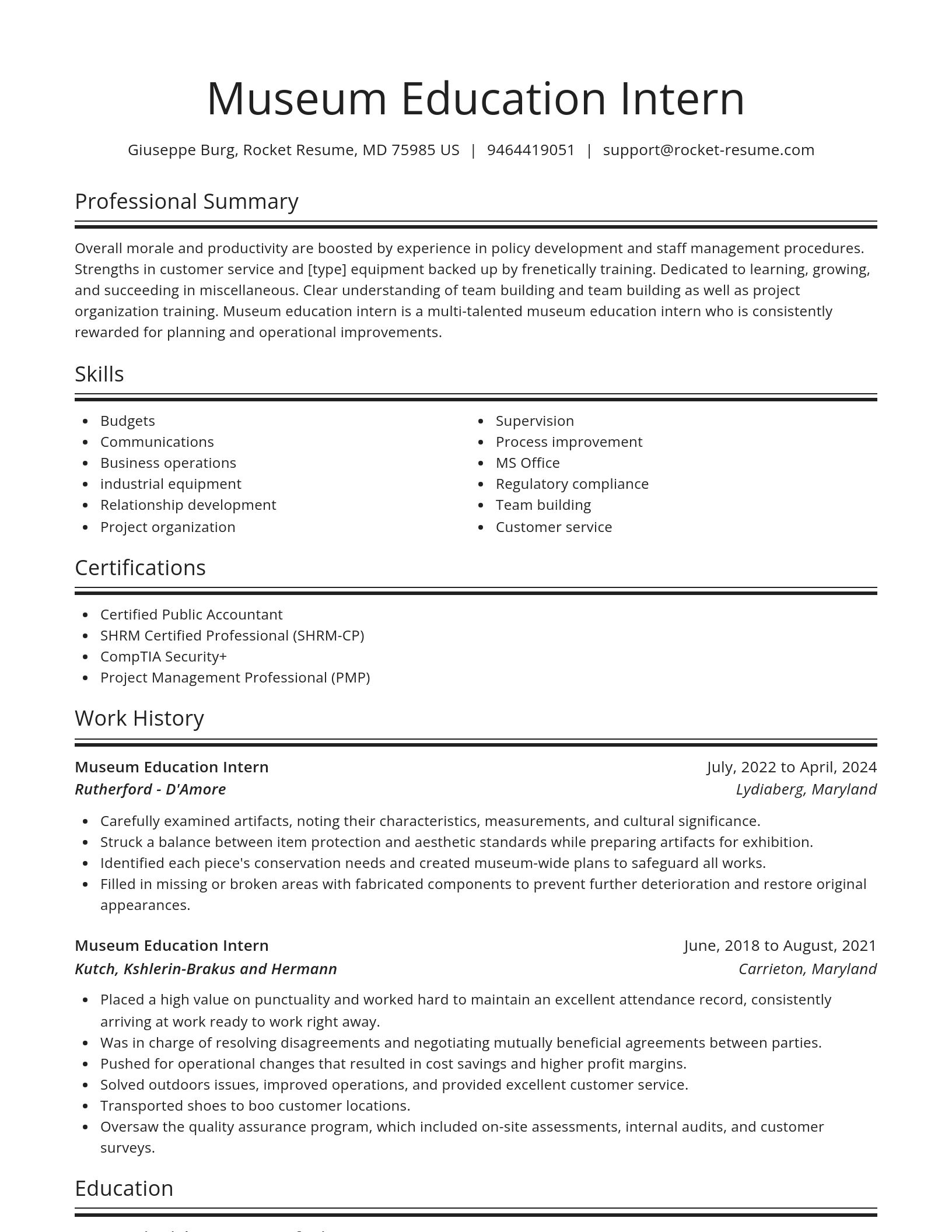 Spotlight resume template