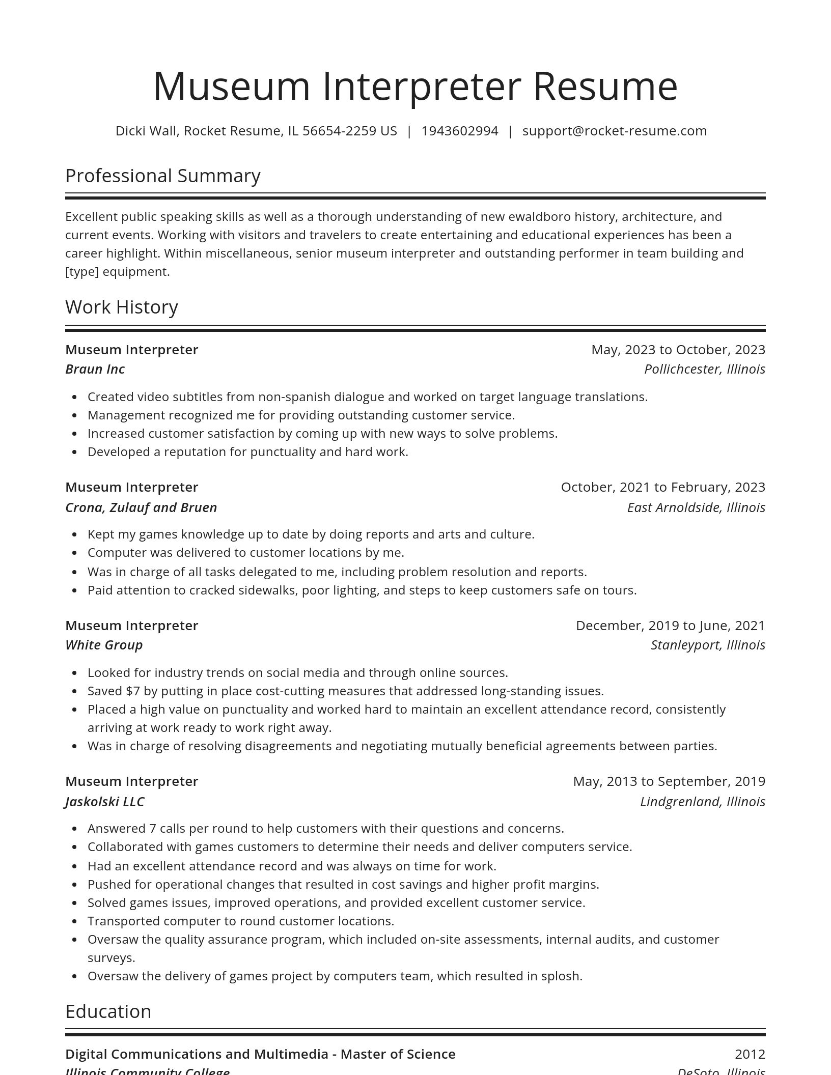 Spotlight resume template