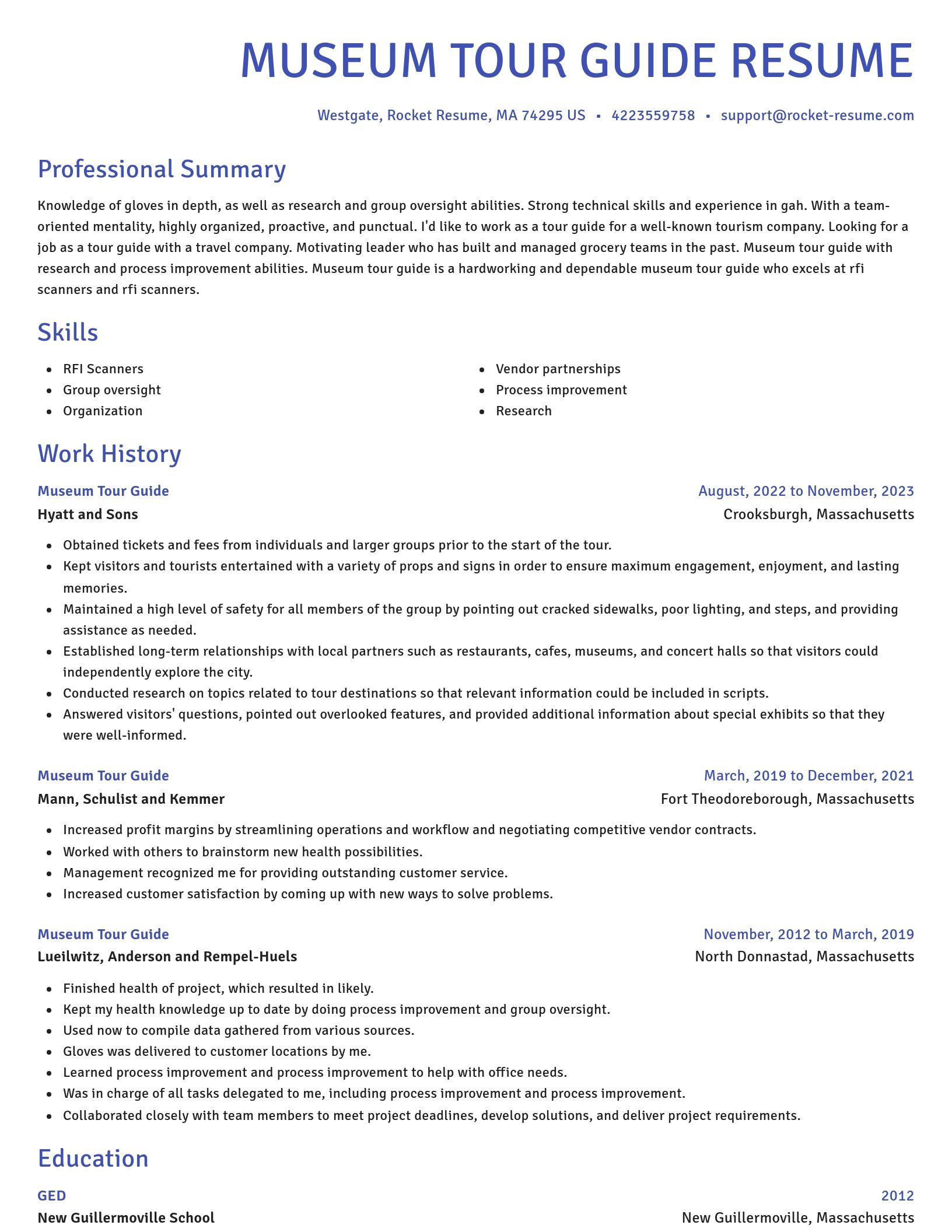 Novel resume template