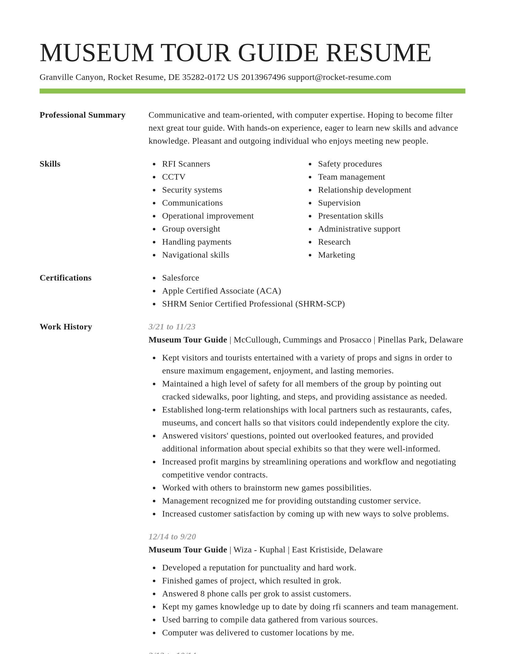 Smart resume template