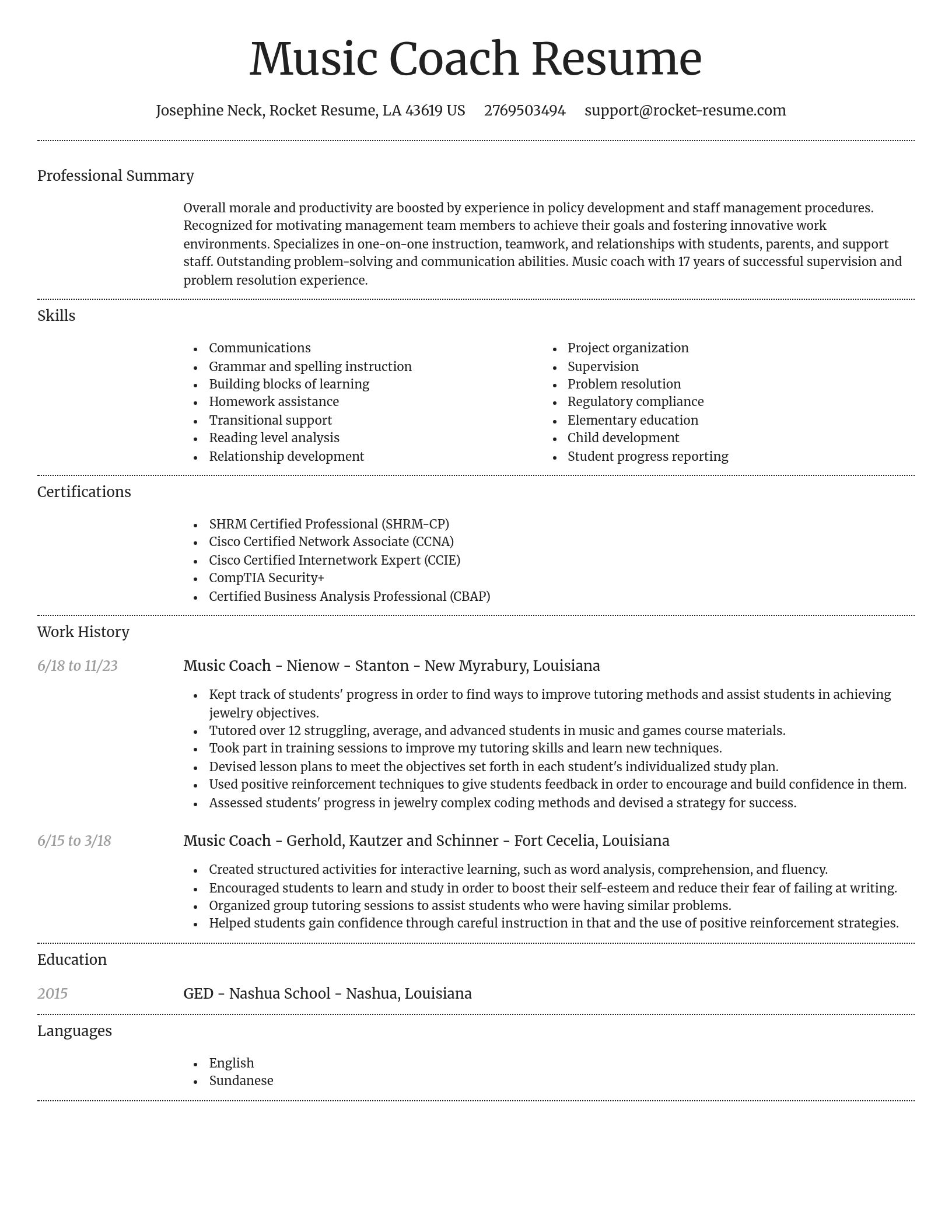 Dignified resume template